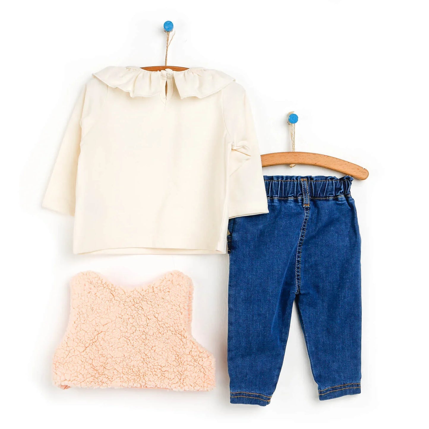 HelloBaby Sweatshirt-Vest-Bottom - Beige