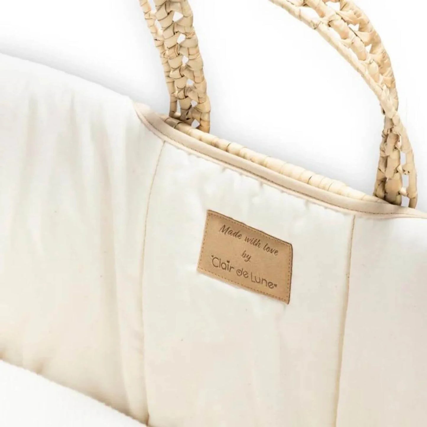 Clair de Lune Cream Organic Palm Moses Basket - Cream