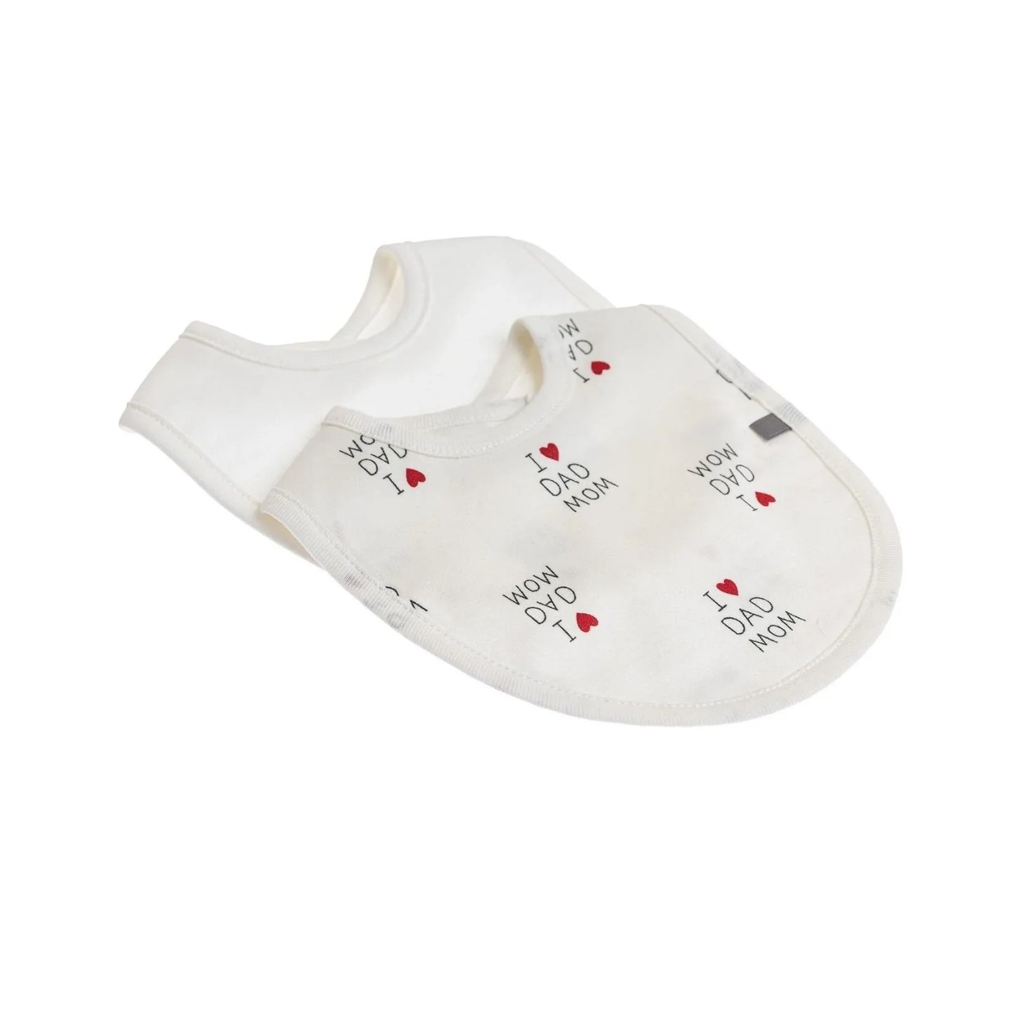 baby me I Love Mom Dad Baby Bib Pack of 2