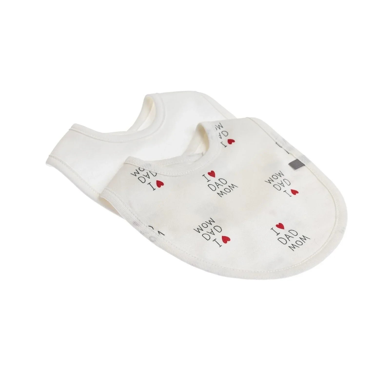 baby me I Love Mom Dad Baby Bib Pack of 2