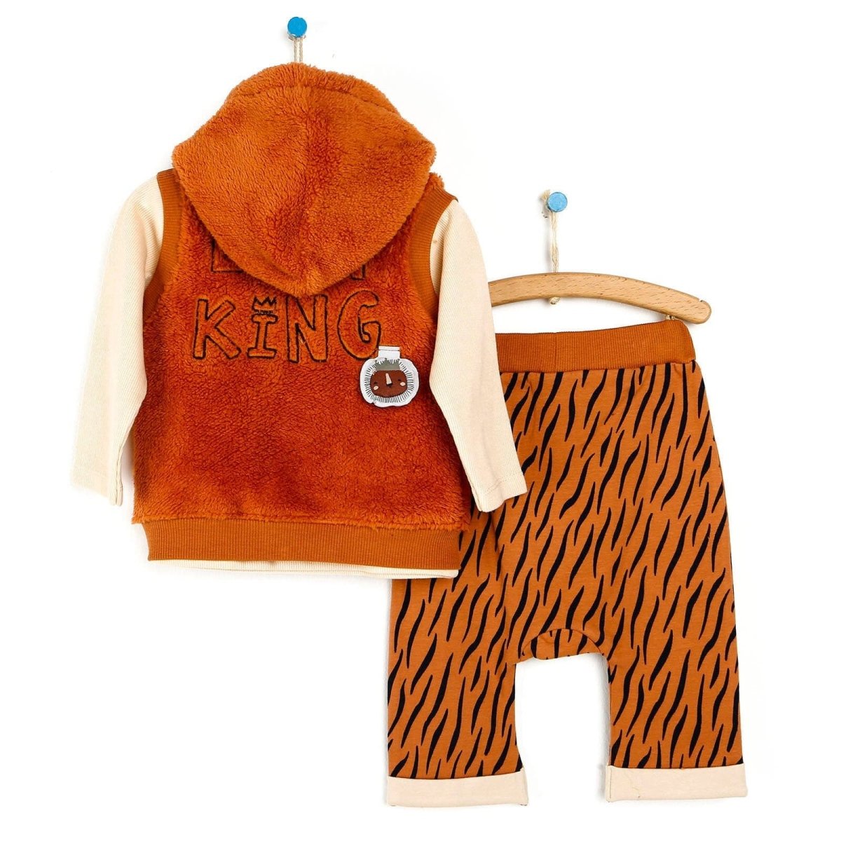 HelloBaby Sweatshirt-Vest-Bottom - Brown