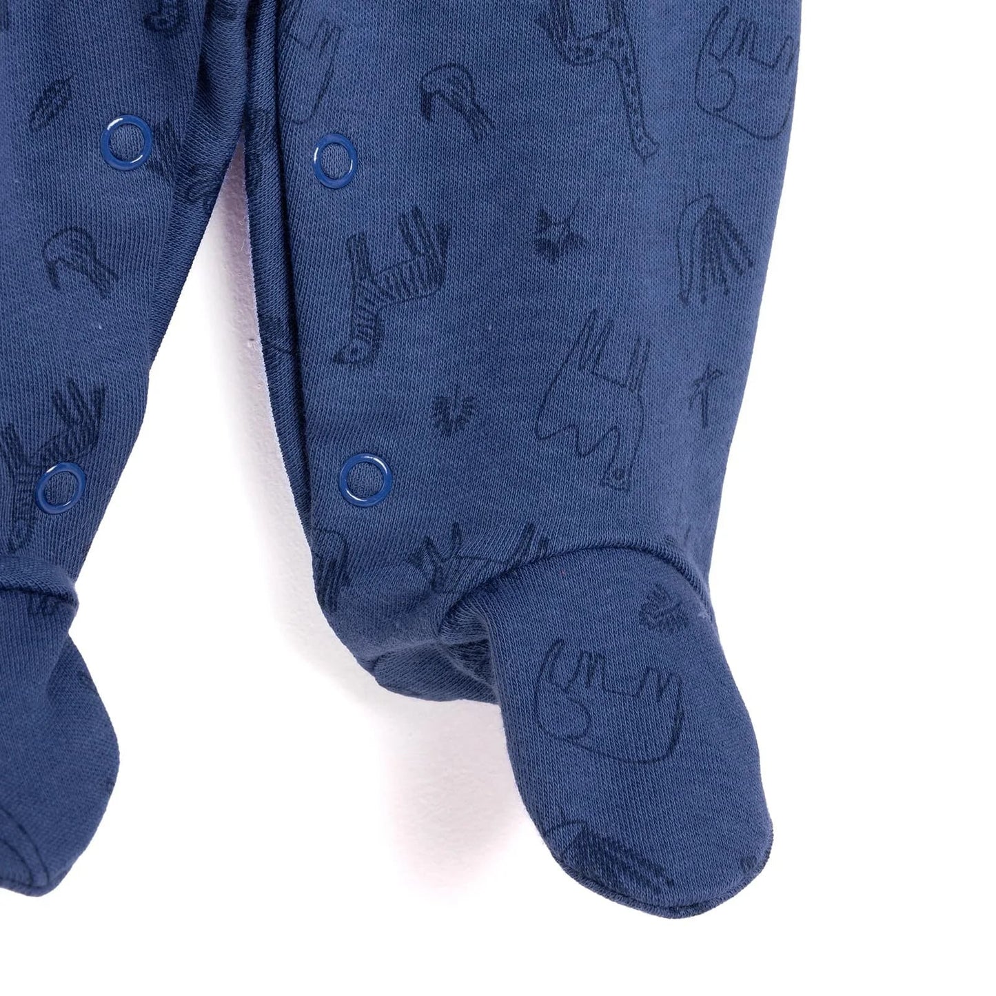 Bebetto Newborn Unisex Footed Jumpsuit - Indigo