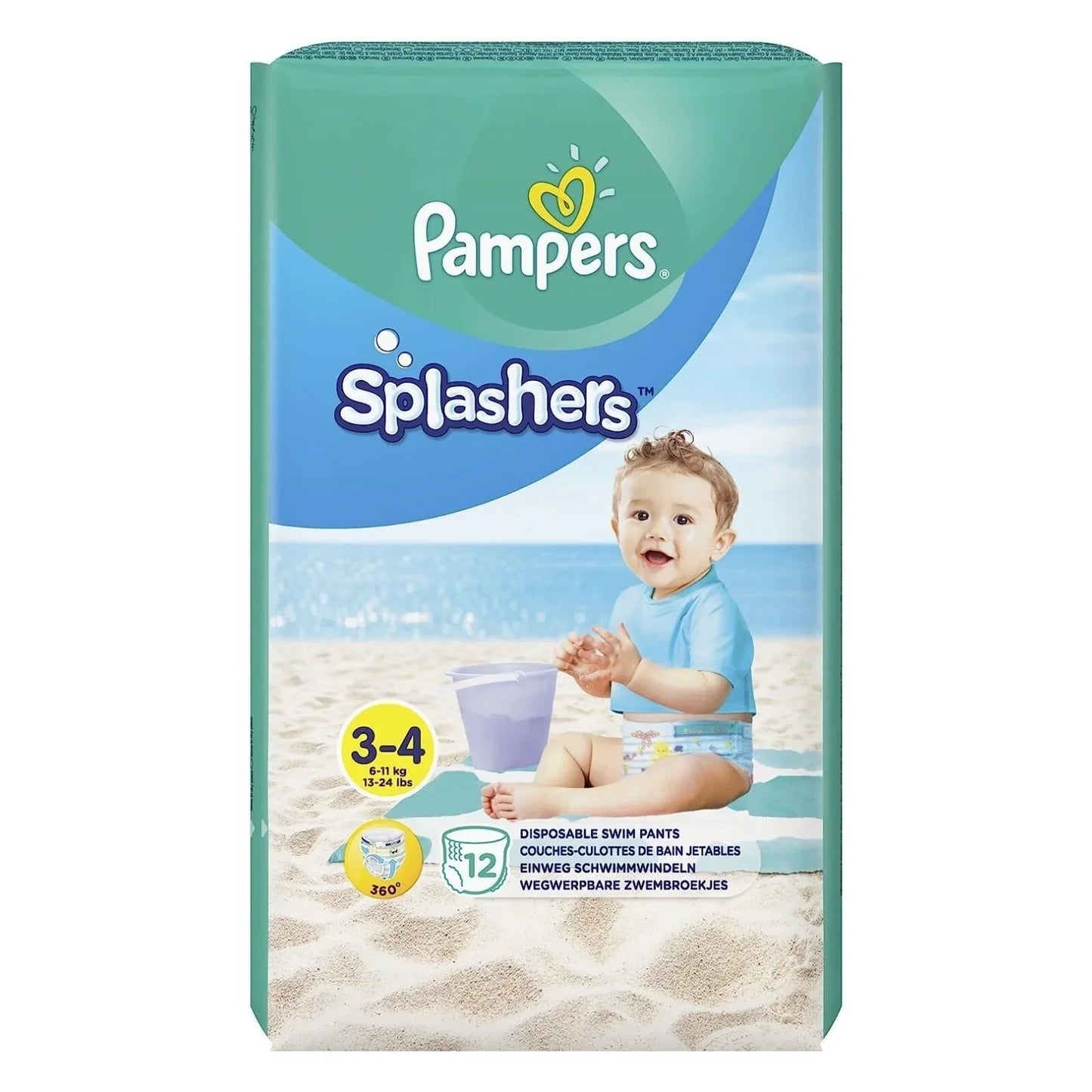 Pampers Splashers Baby Shark Size 3-4 - 12 nappies