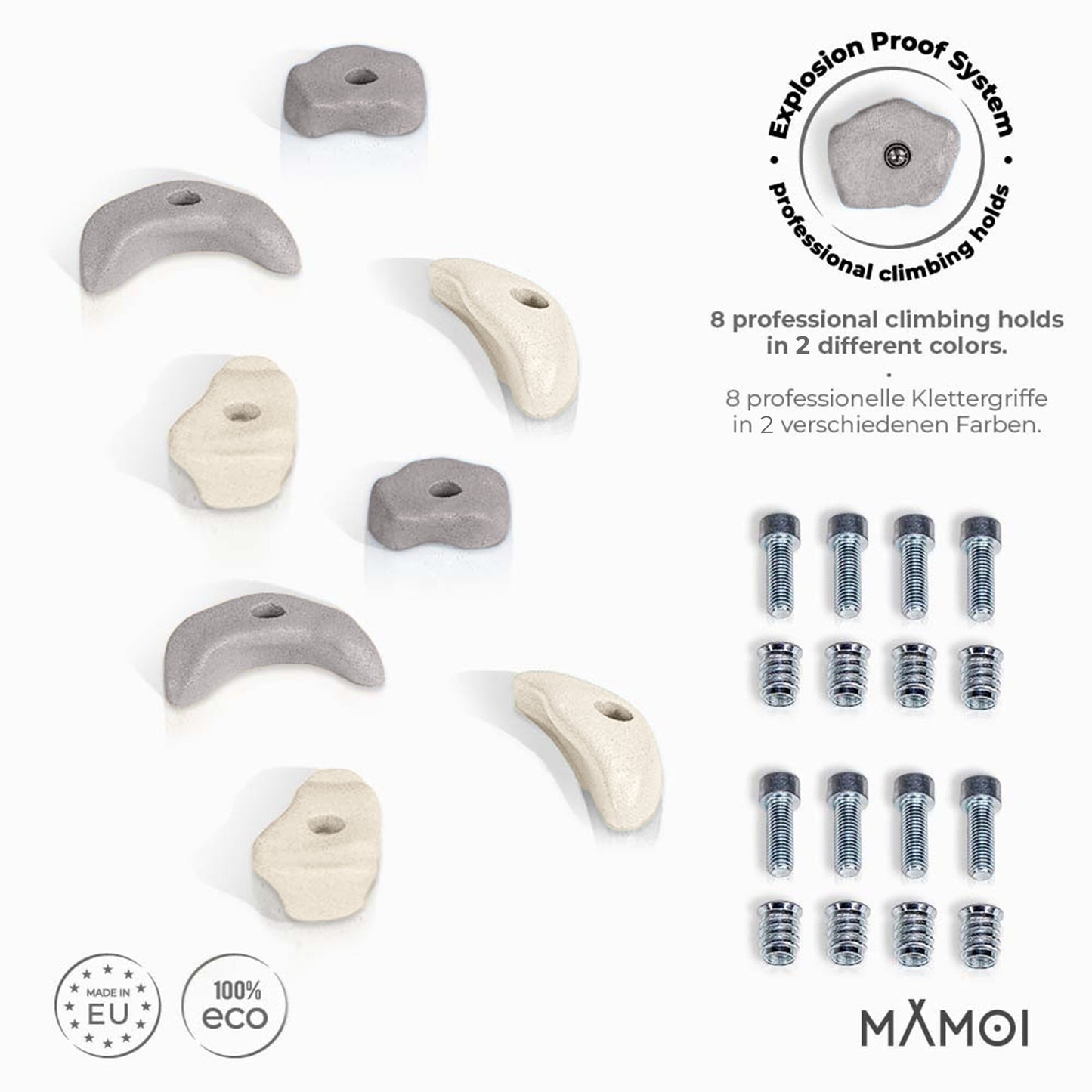 MAMOI® Climbing wall holds for kids | Climbing stones | Climbing holds for kids | Kids Climbing Holds | Rock Climbing Holds | Climbing Wall Holds | Climbing Holds for Wall | Made in EU-1