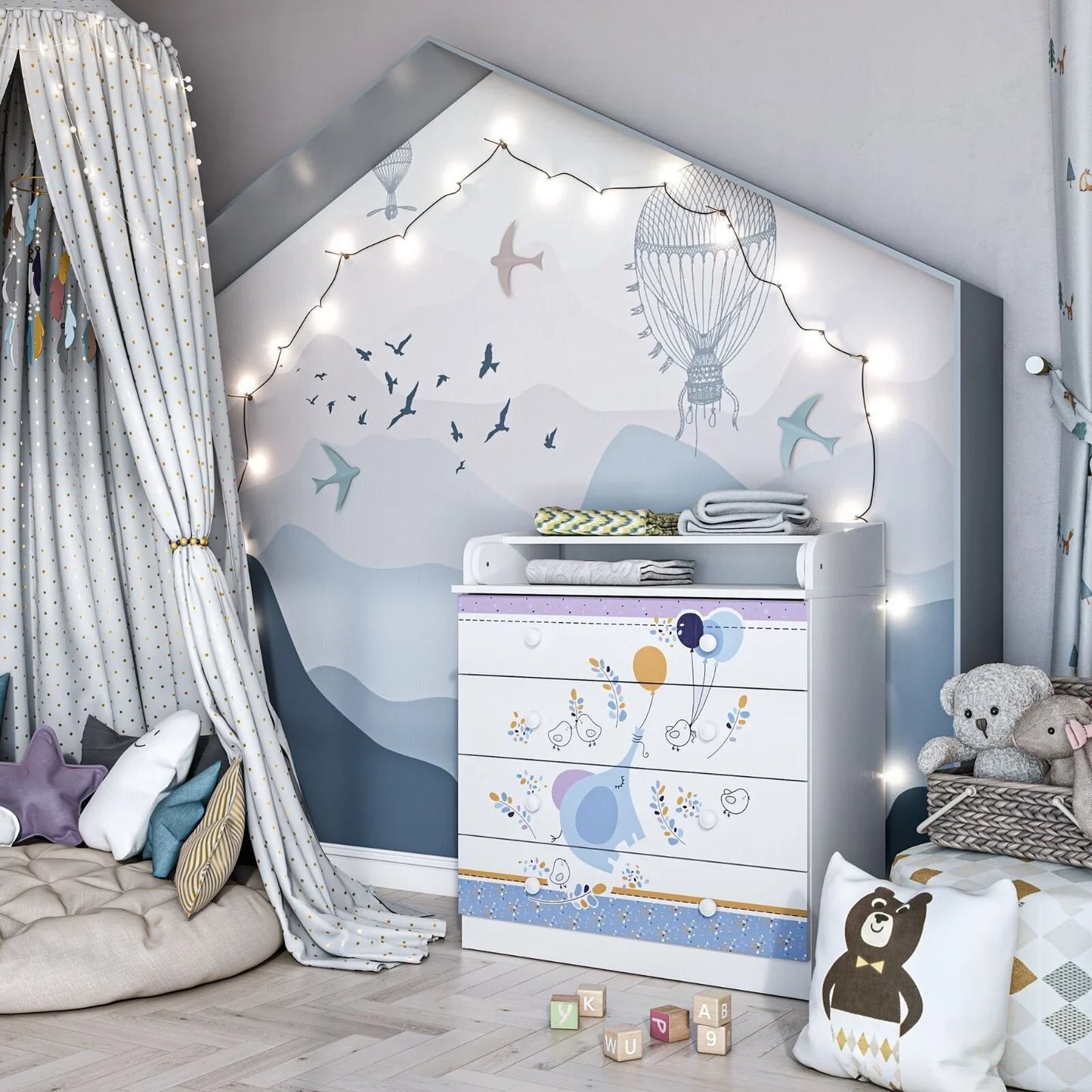 Shefa Kids 800 Changing Dresser - Elephant