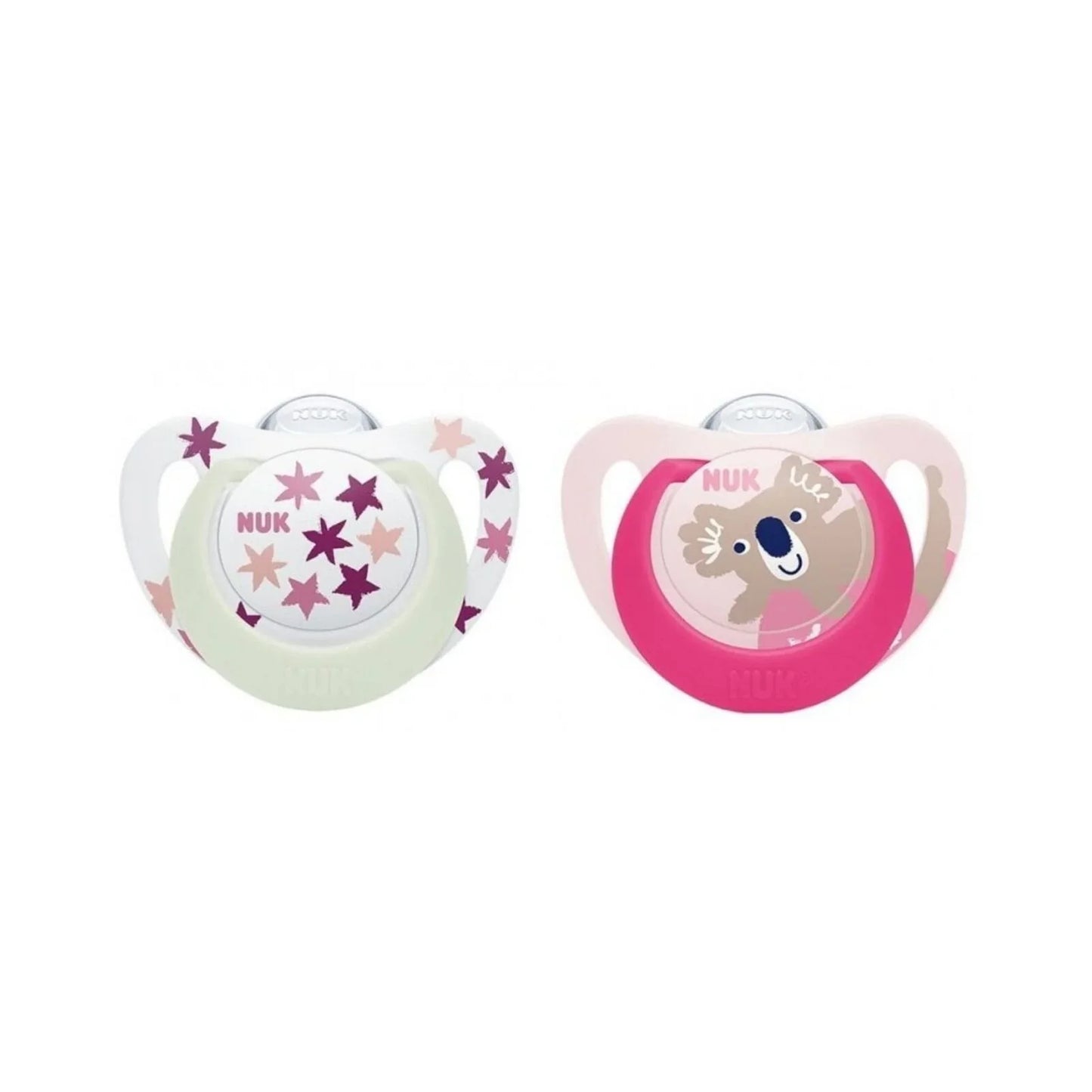 NUK Star Day & Night Soother 18-36 months Pack of 2 - Pink