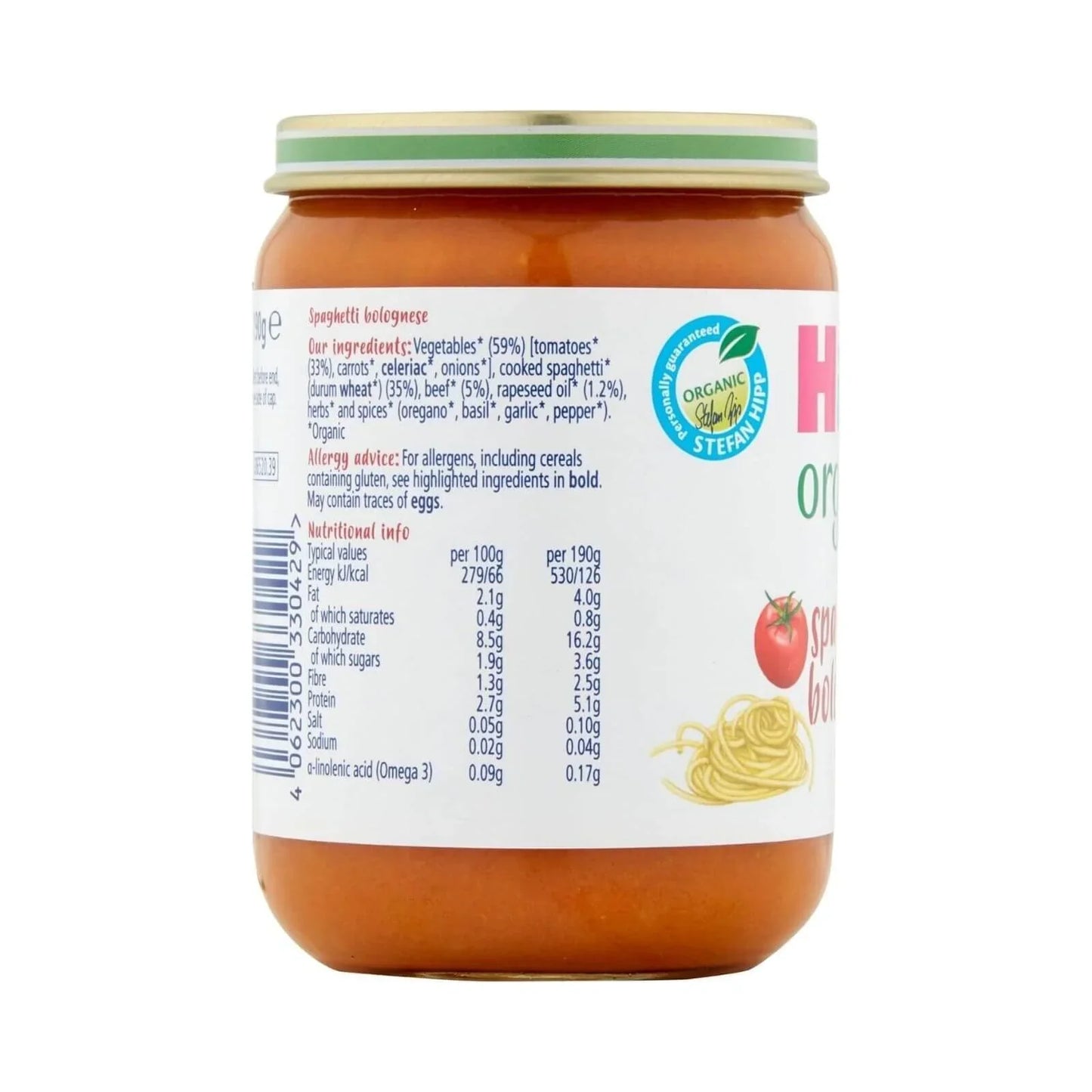 HiPP Organic Spaghetti Bolognese Baby Food Jar 7+ months 190g