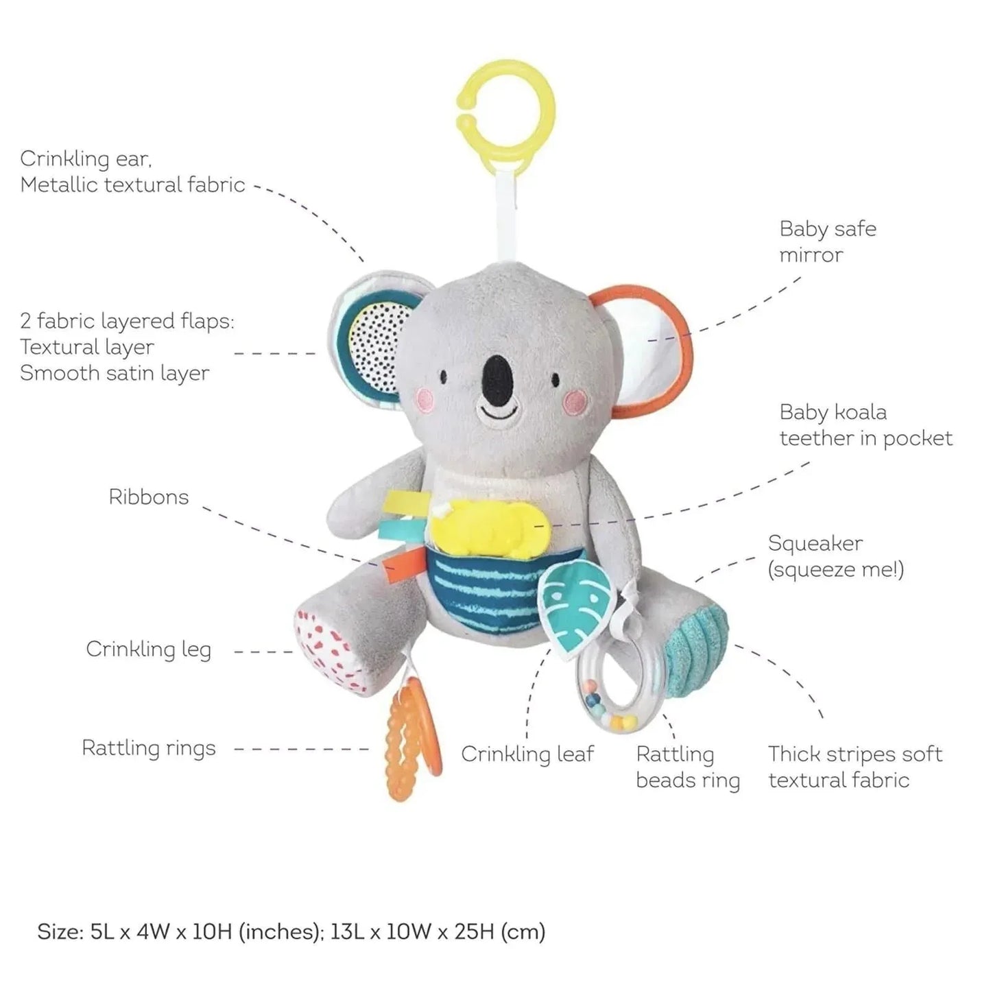 Taf Toys Kimmy The Koala Activity Toy Grey Mix