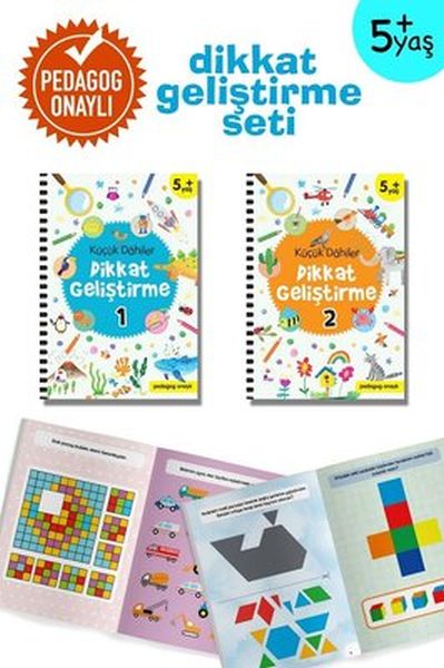 Küçük Dahiler Dikkat Geliştirme Seti - 5+ Yaş-2 Kitap Takımı