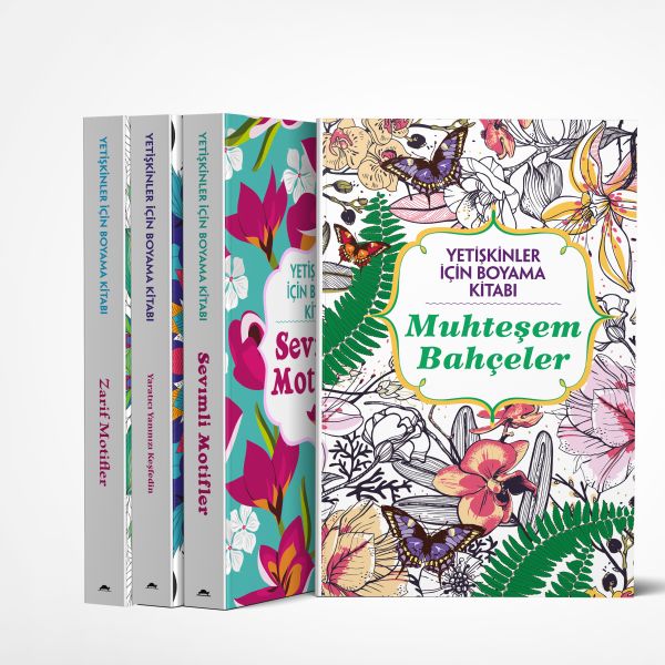 Yetişkinler İçin Boyama Kitabı - 4 Kitap Takımı