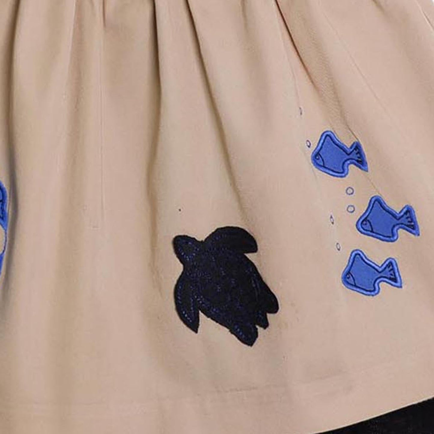 MAGIC MENDING PRELOVED Beige Cotton Skirt with Submarine, 8 years-2