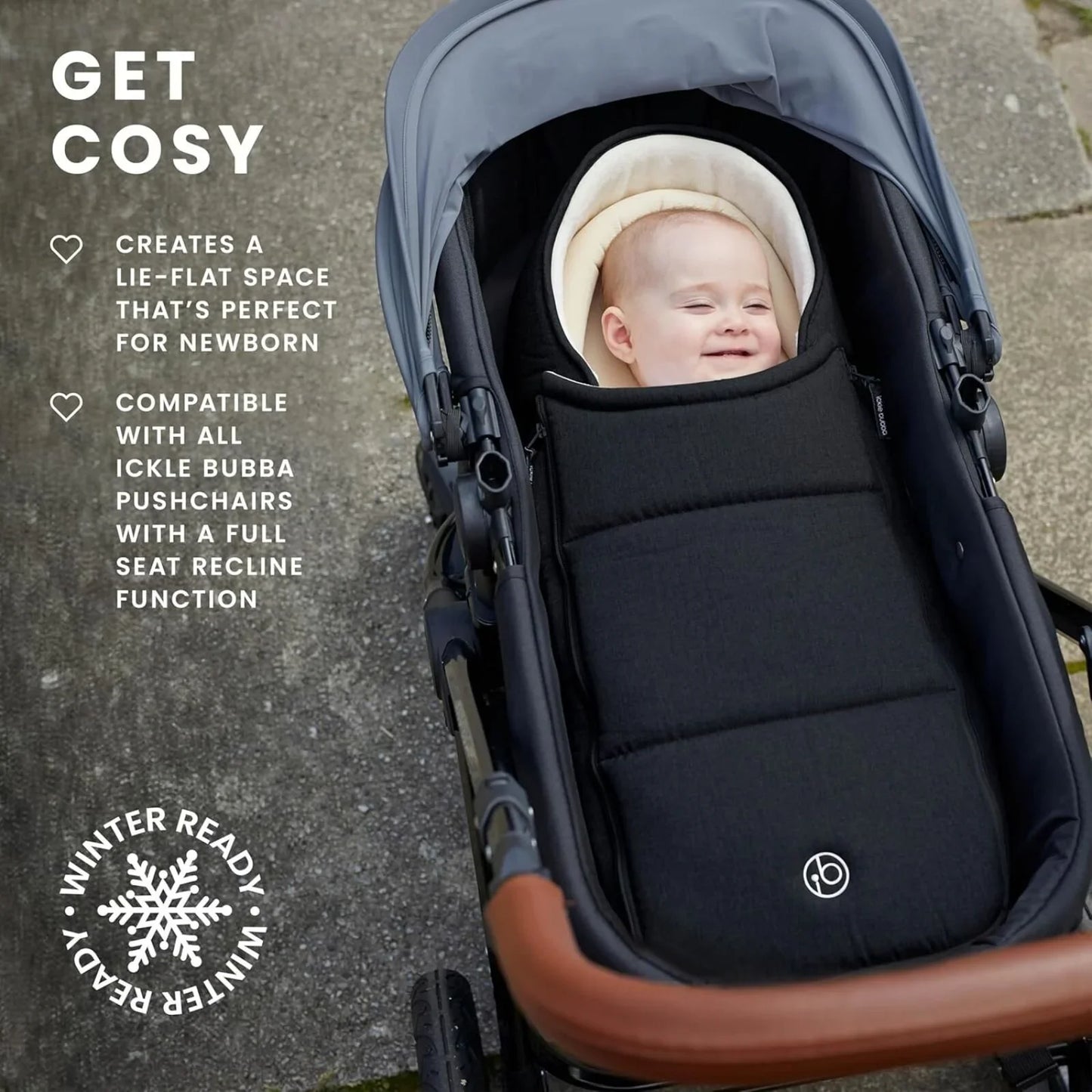 Ickle Bubba Newborn Cocoon - Black