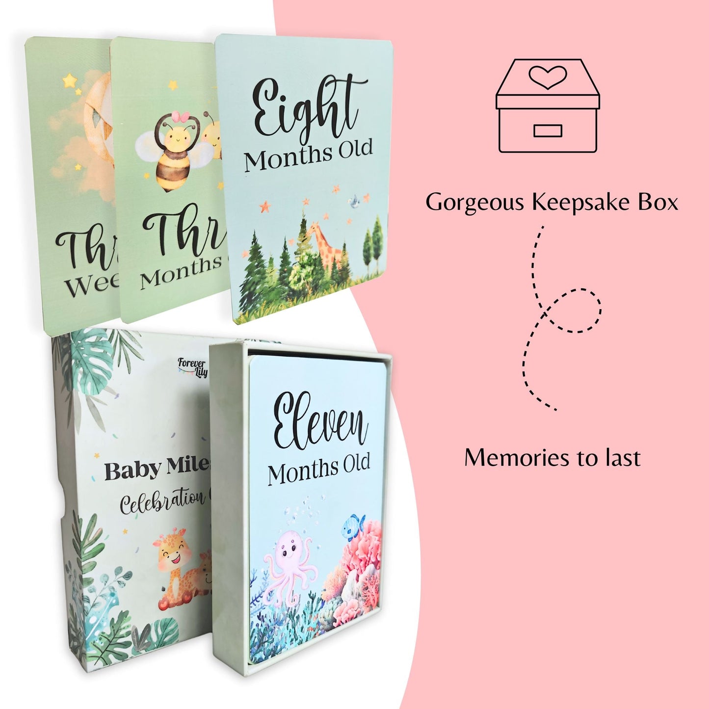 40 Baby-Meilensteinkarten – Erinnerungen an das erste Jahr – Schwangerschaftsgeschenke für Mama – Geschenk zur Geburt – Unisex-Meilensteinkarten für Babys – Geschenke zur Babyparty