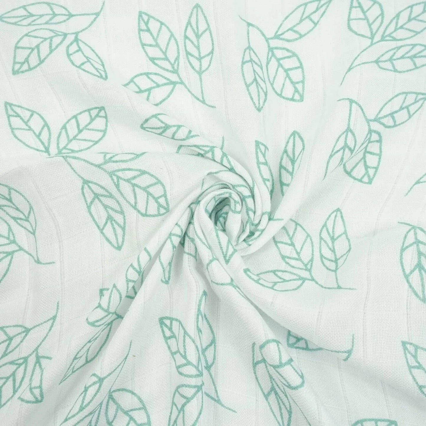 MuslinZ Bamboo/Organic Cotton Muslin Squares 70x70cm Pack of 3 - Aqua Leaf