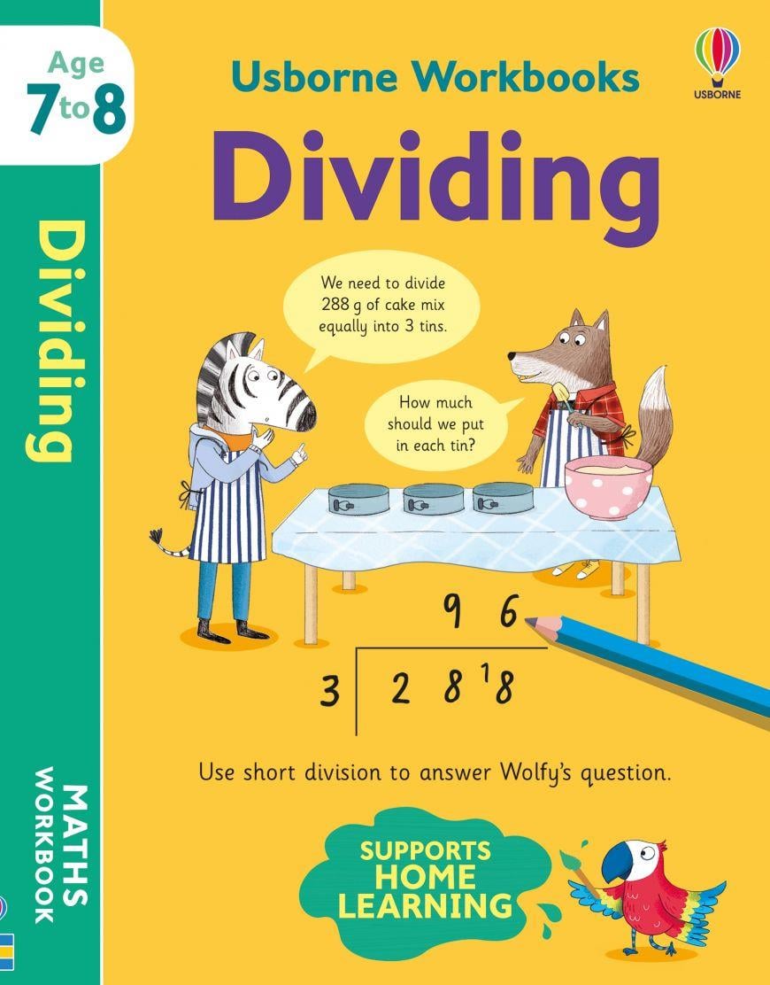 Usborne Workbooks Dividing 7-8 – Holly Bathie – Usborne Publishing – kitap kapağı