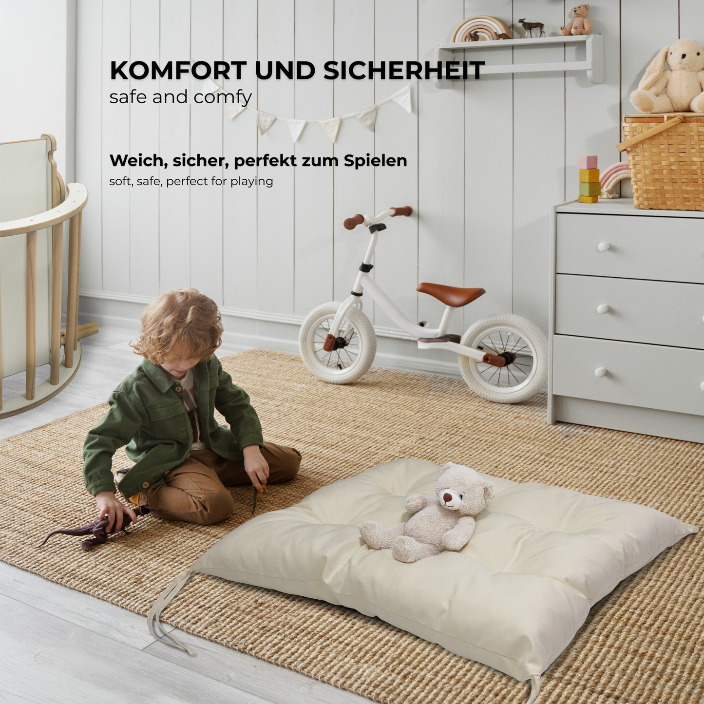 MAMOI® Cushion for toddler climbing frame indoor, Cushion for Baby kids climbing dome, Mat for wooden climbing triangle for children from 1/2/3 years-3