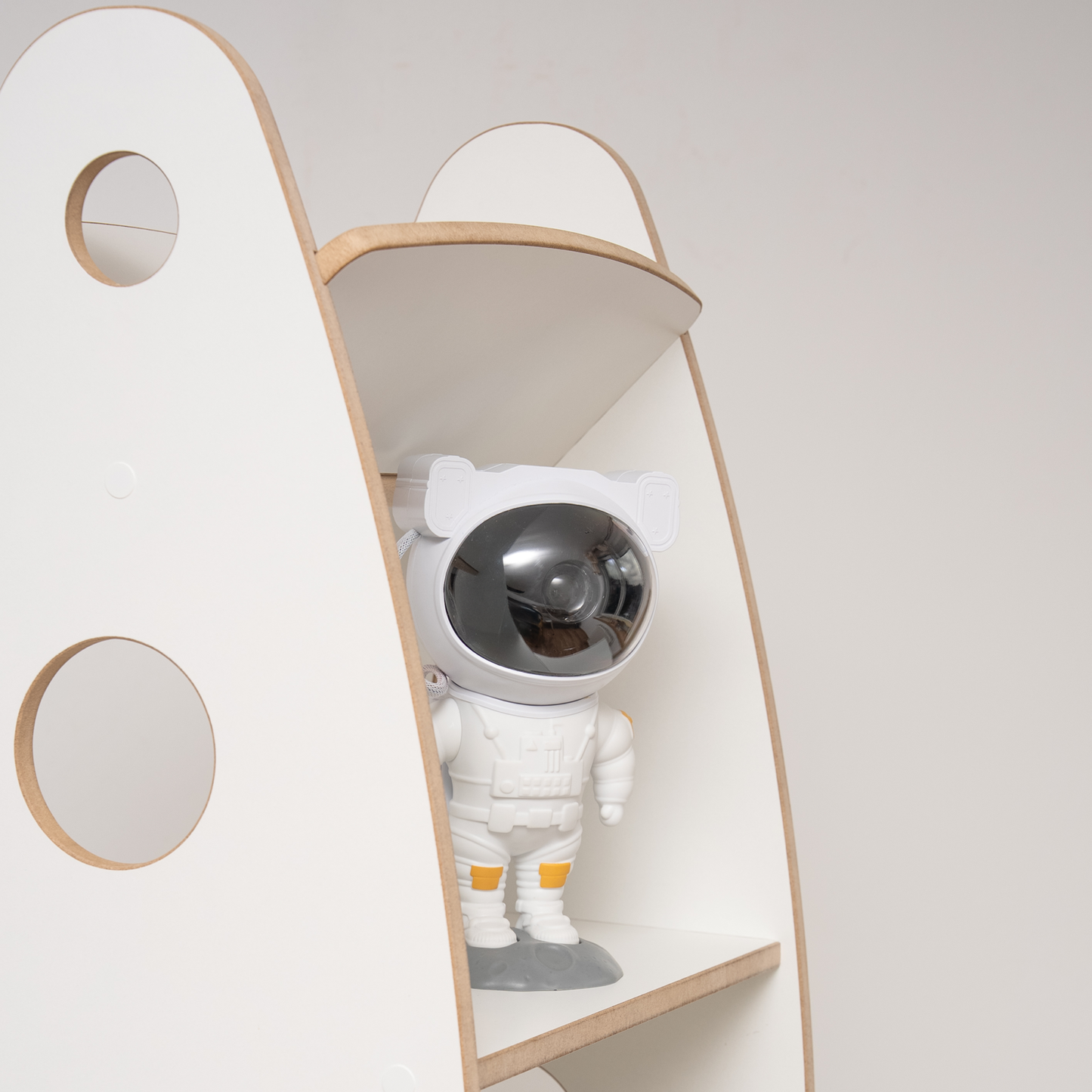 MAMOI® Children’s rocket-shaped bookshelf, wooden Montessori bookcase, kids book and toy organizer, shelf for children’s room, 100% ECO, Made in EU-3