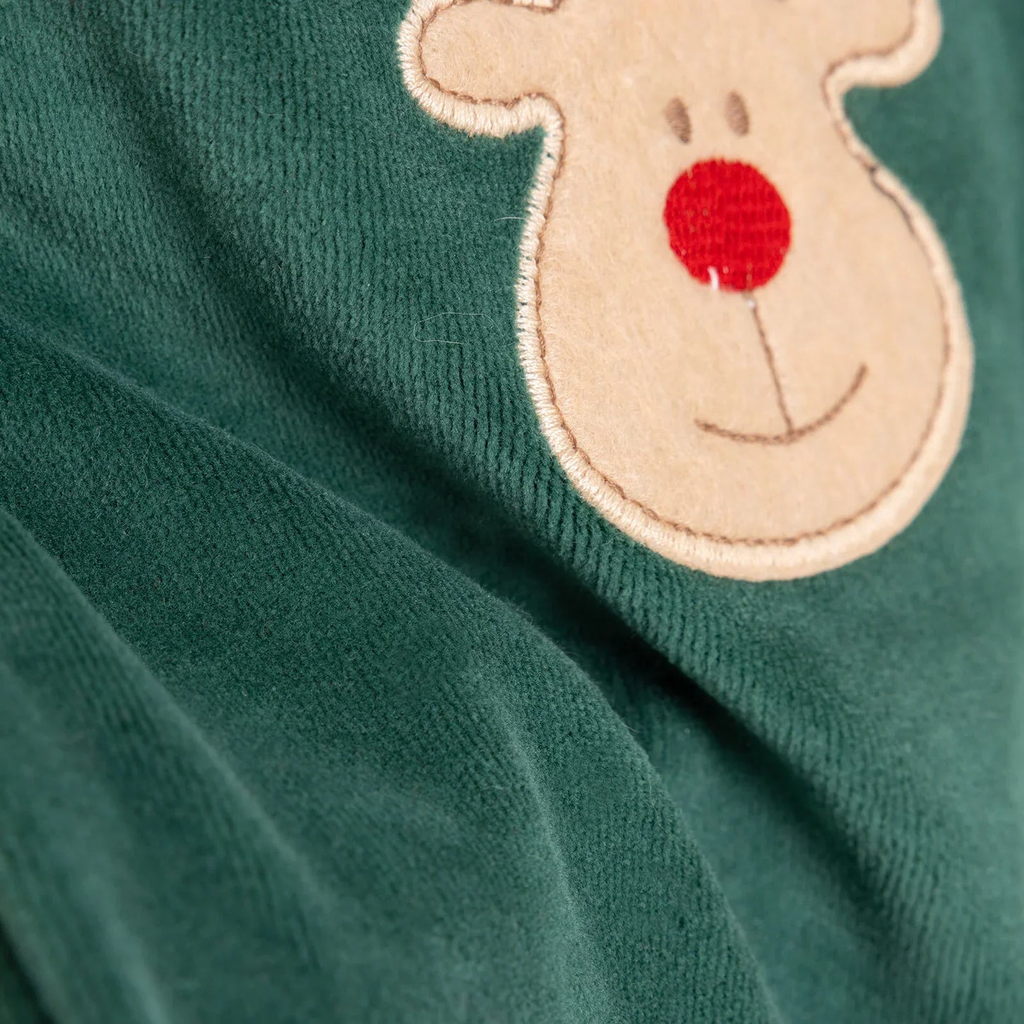 HelloBaby Newborn Unisex Embroidered Velvet Rompers - Green