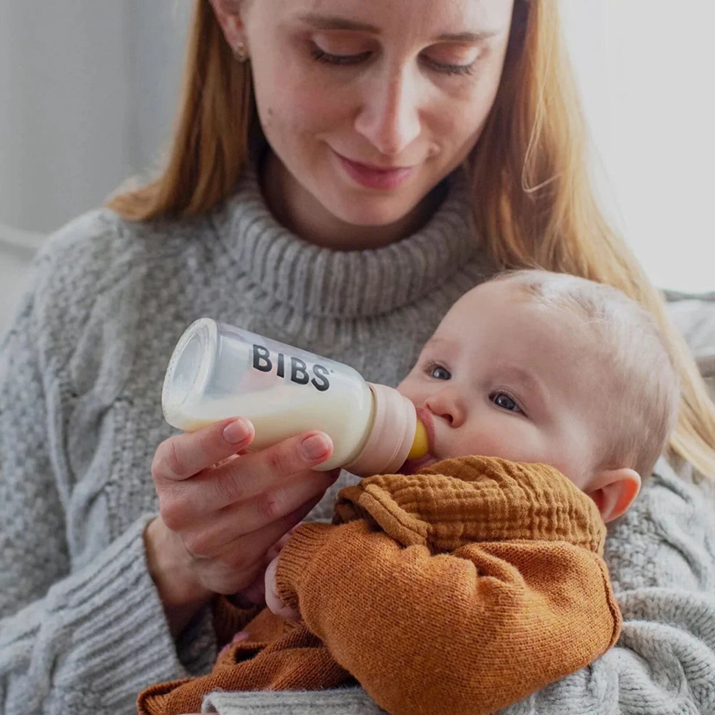 BIBS Baby Glass Bottle Complete Set Latex 225ml - Sage