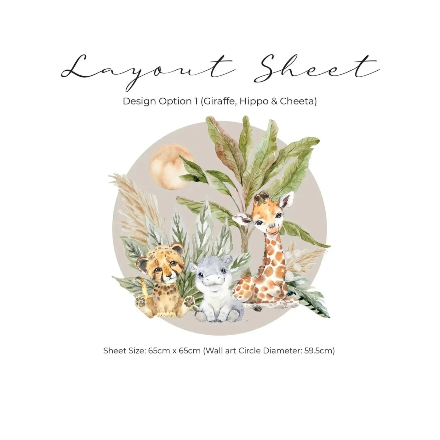 Live Vida Baby Safari Circle Wall Sticker 2 pcs