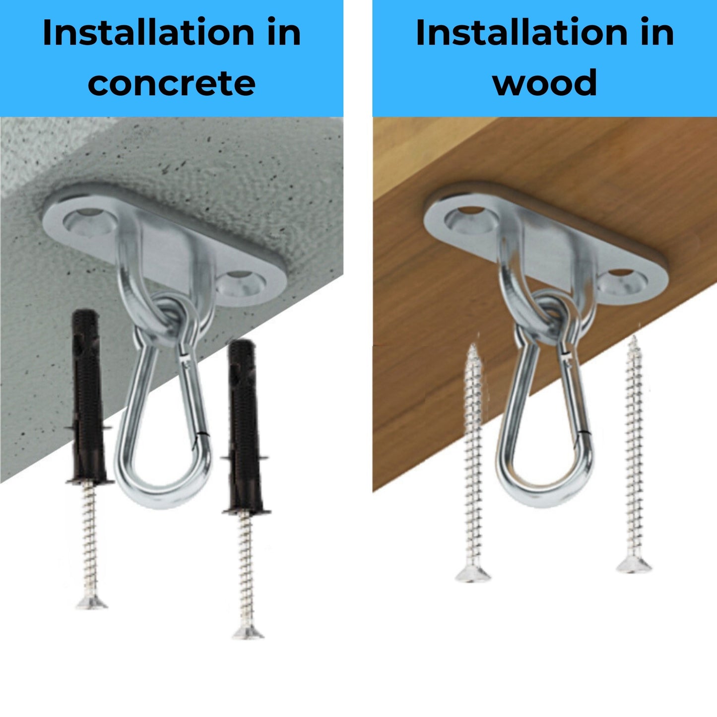 MAMOI® Ceiling hook, Heavy duty bracket, Attachment and hanging accessories for baby swing, swing chair and hammock, Ceiling mount and punch bag hooks-1