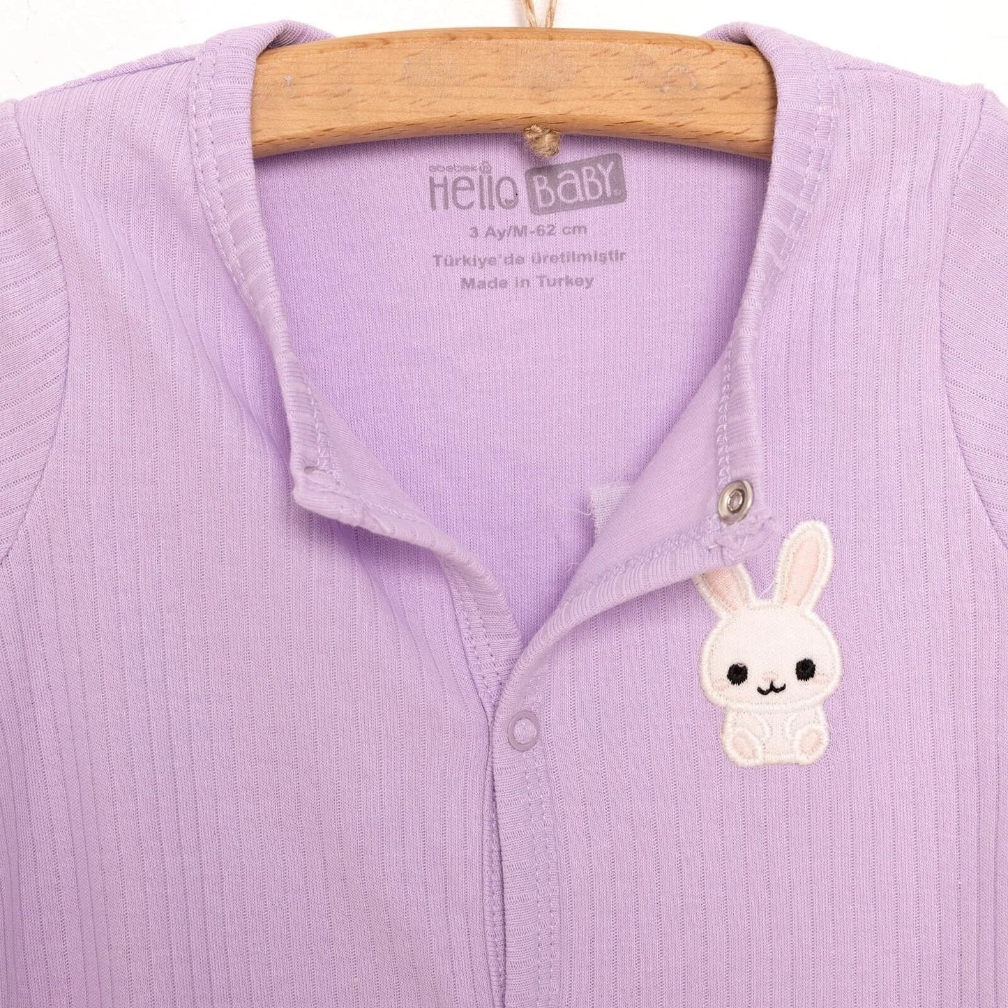 HelloBaby Newborn Girl Footed Jumpsuit - Purple