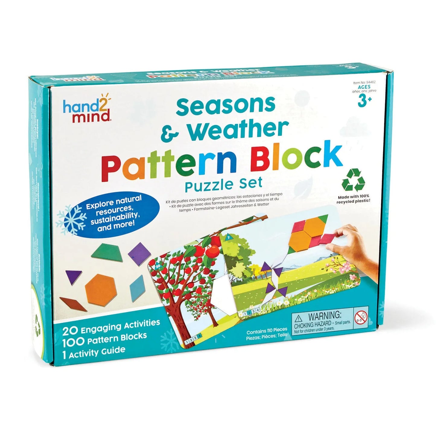 hand2Mind Seasons & Weather Pattern Block Puzzle Set