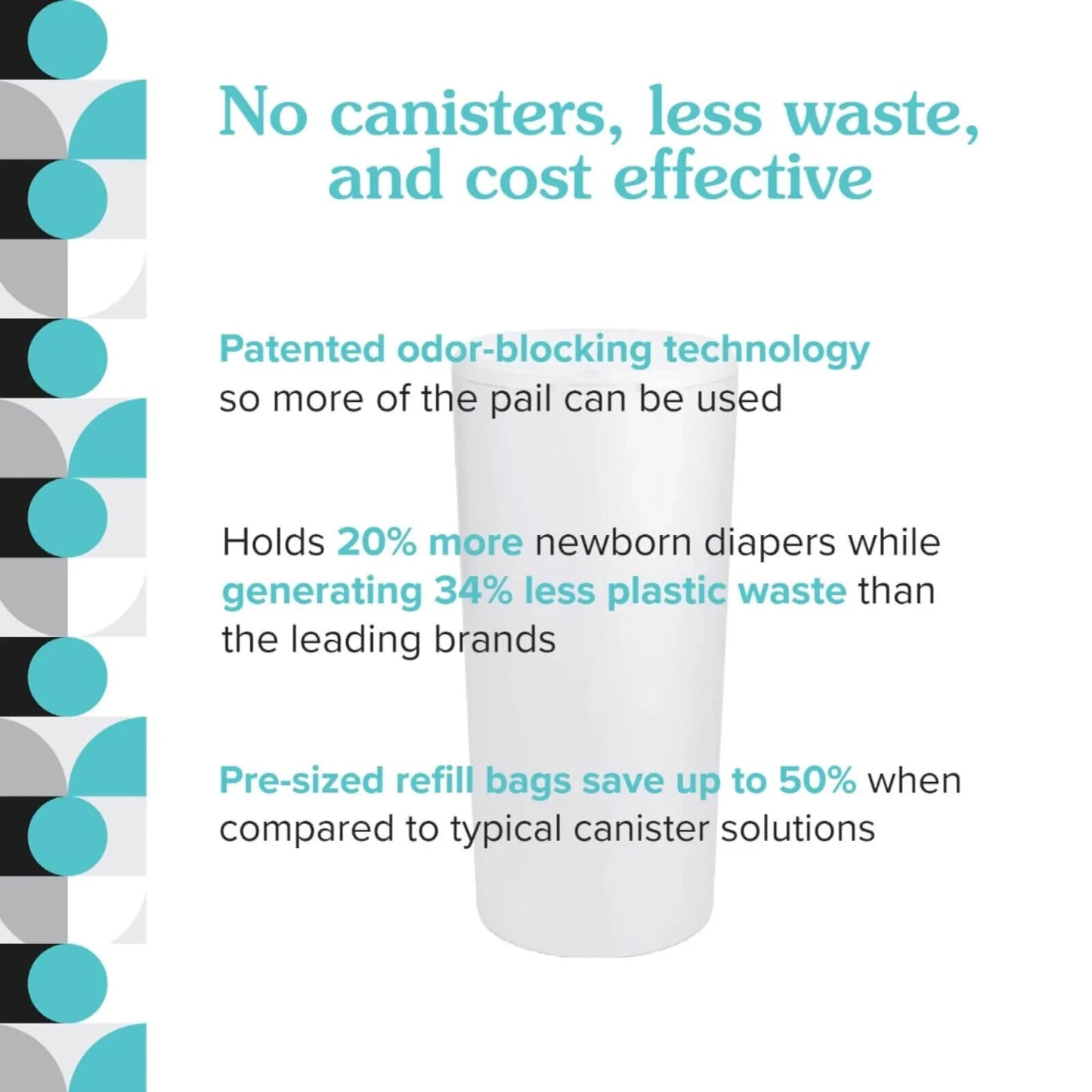 PurePail Classic Nappy Bin - White