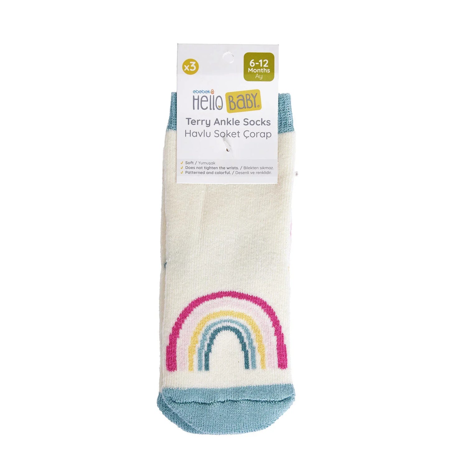 HelloBaby Baby Girl Chenille Socks 3 Pcs - Light Pink