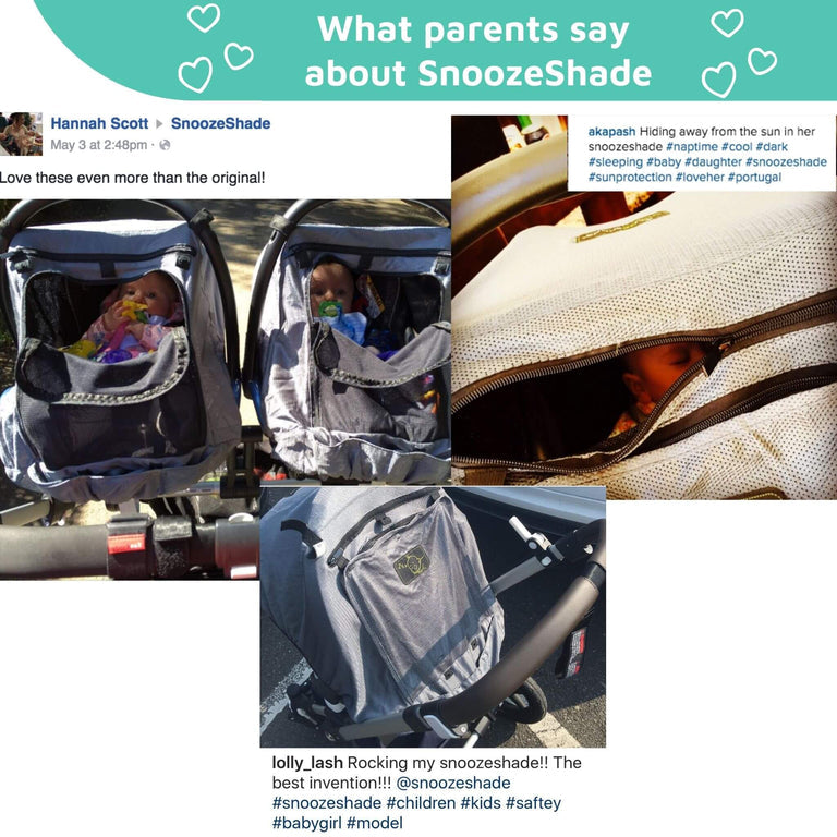 SnoozeShade for Infant Car Seats Deluxe (0–9 months) | Sun and sleep shade for Group 0 and 0+ car seats | Blocks up to 97.5% of UV
