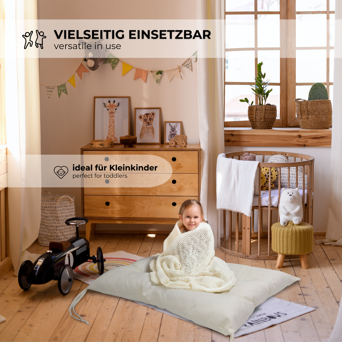 MAMOI® Cushion for toddler climbing frame indoor, Cushion for Baby kids climbing dome, Mat for wooden climbing triangle for children from 1/2/3 years-5