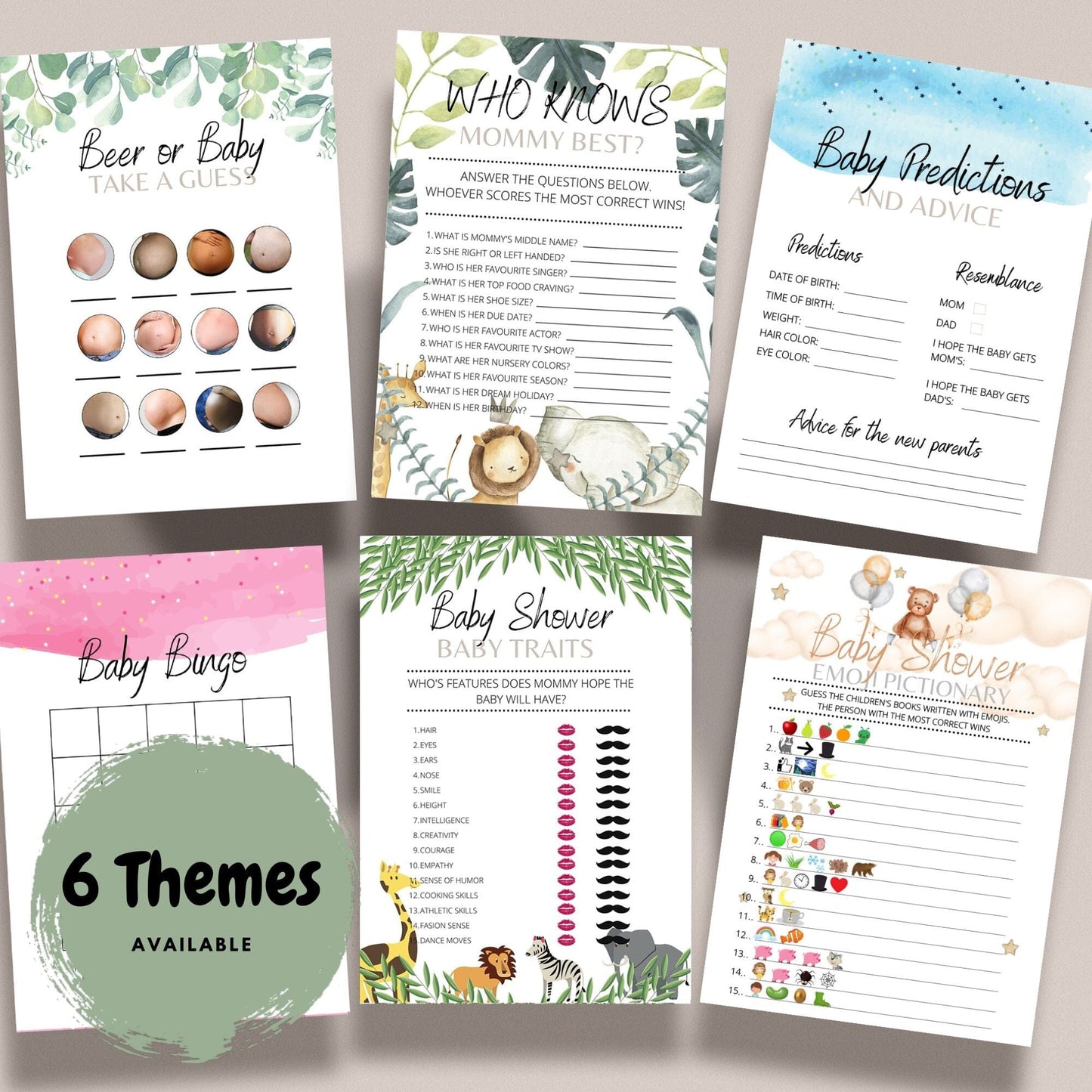 Baby Shower Games Bundle | 6 Game Bundle