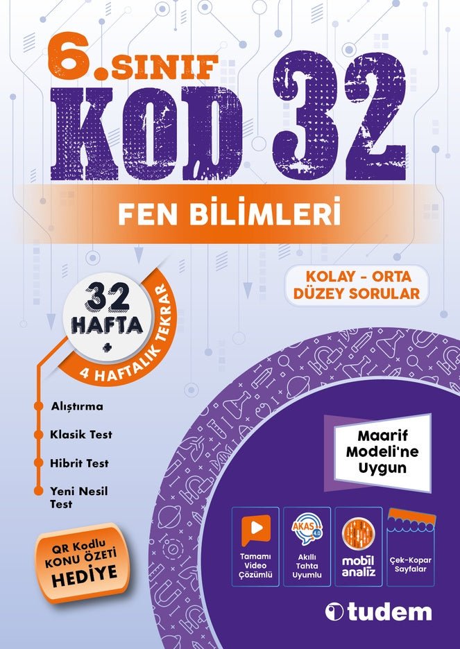 6. Sınıf Fen Bilimleri Kod 32 – Kolektif – Tudem Eğitim Yayınları – kitap kapağı