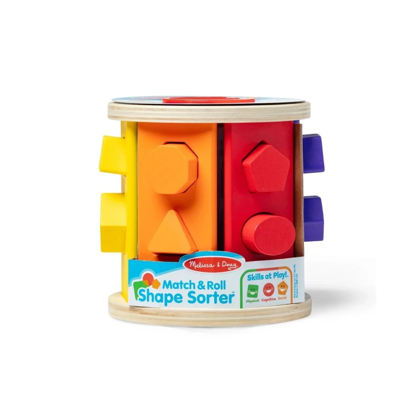 Melissa & Doug Match & Roll Wooden Shape Sorter