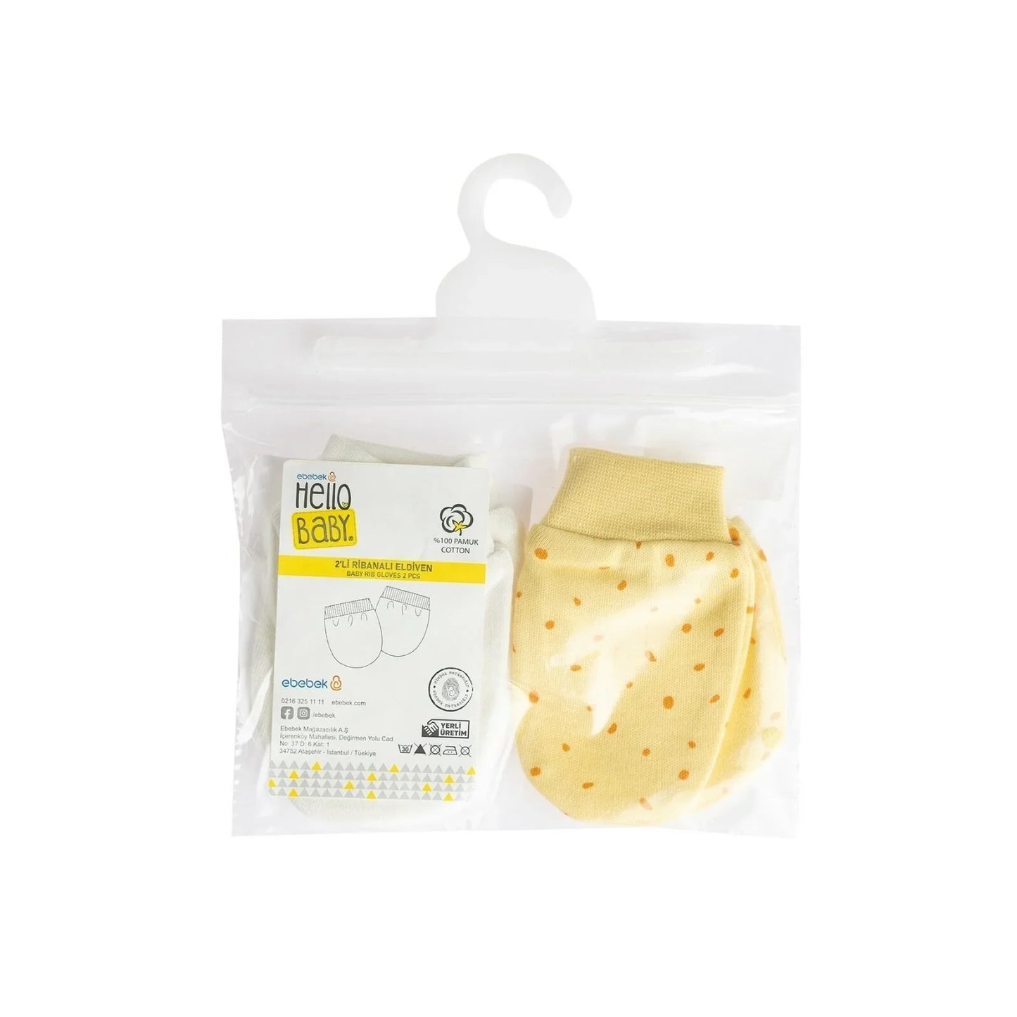 HelloBaby Yenidoğan Eldiven - Yellow