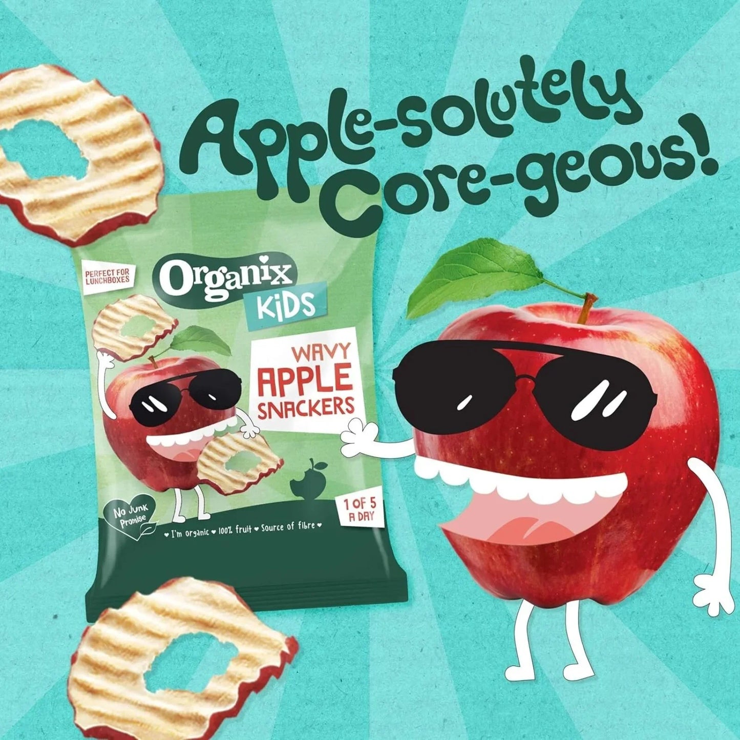 Organix Kids Wavy Apple Snackers 15g