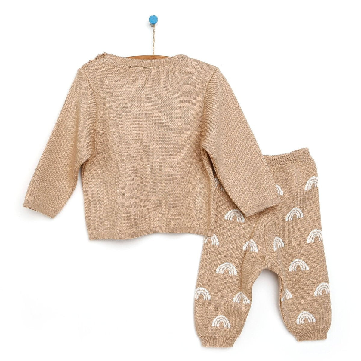 HelloBaby Newborn Rainbow Knit Sweatshirt Starter Set - Beige