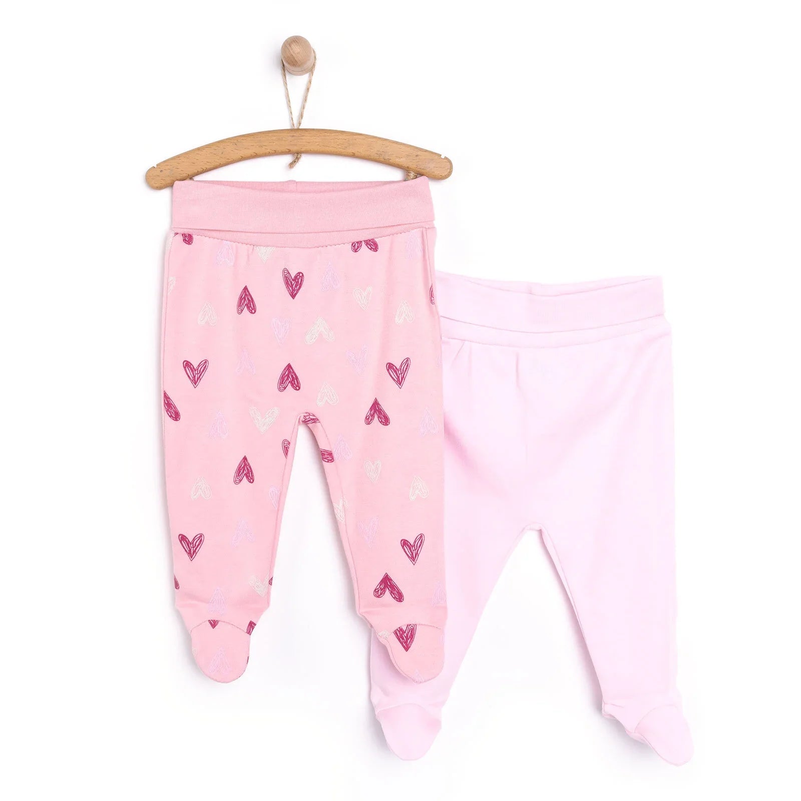HelloBaby 2 Piece Footed Bottom - Dark Pink