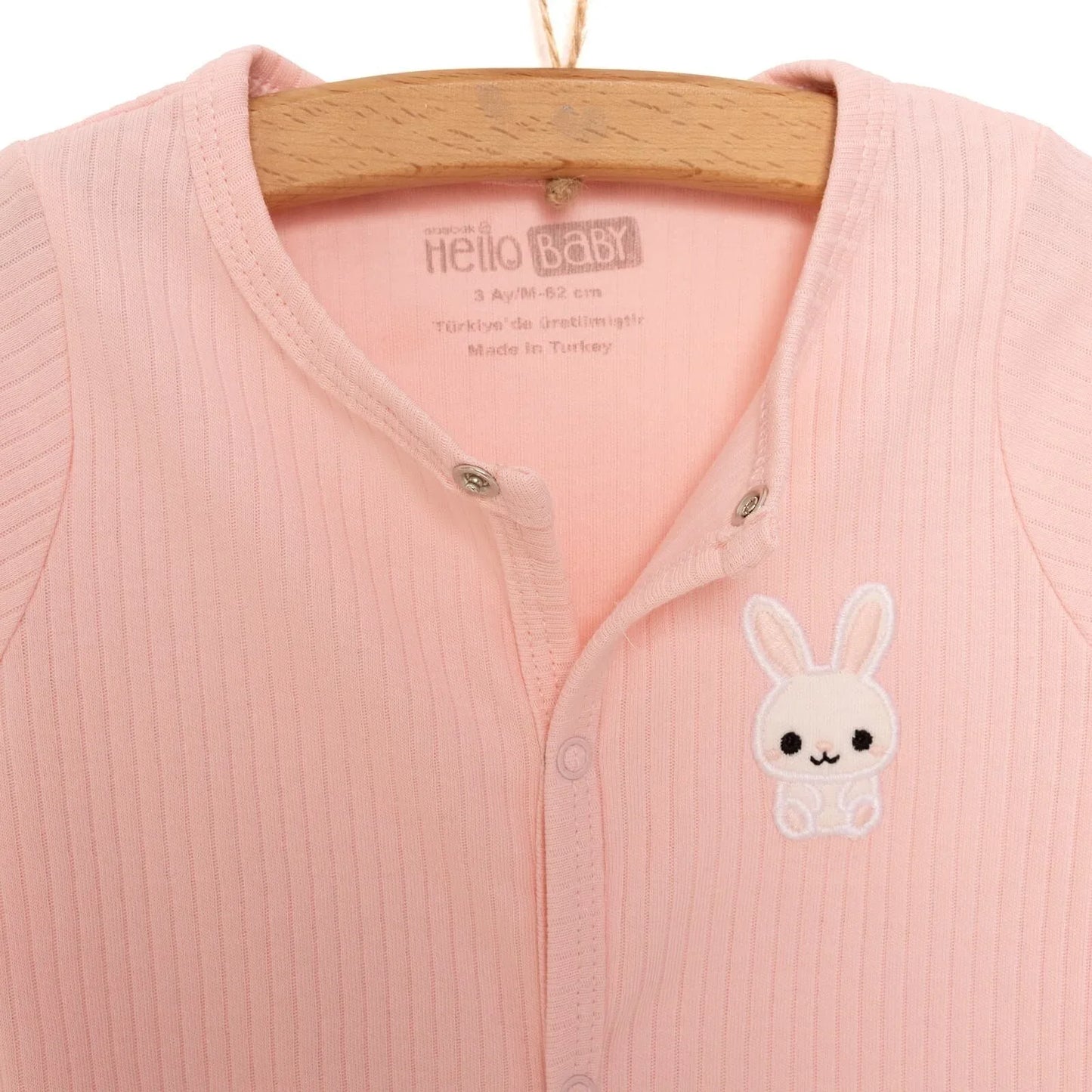 HelloBaby Newborn Girl Footed Jumpsuit - Light Pink