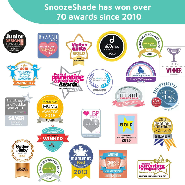 SnoozeShade for Infant Car Seats Deluxe (0–9 months) | Sun and sleep shade for Group 0 and 0+ car seats | Blocks up to 97.5% of UV