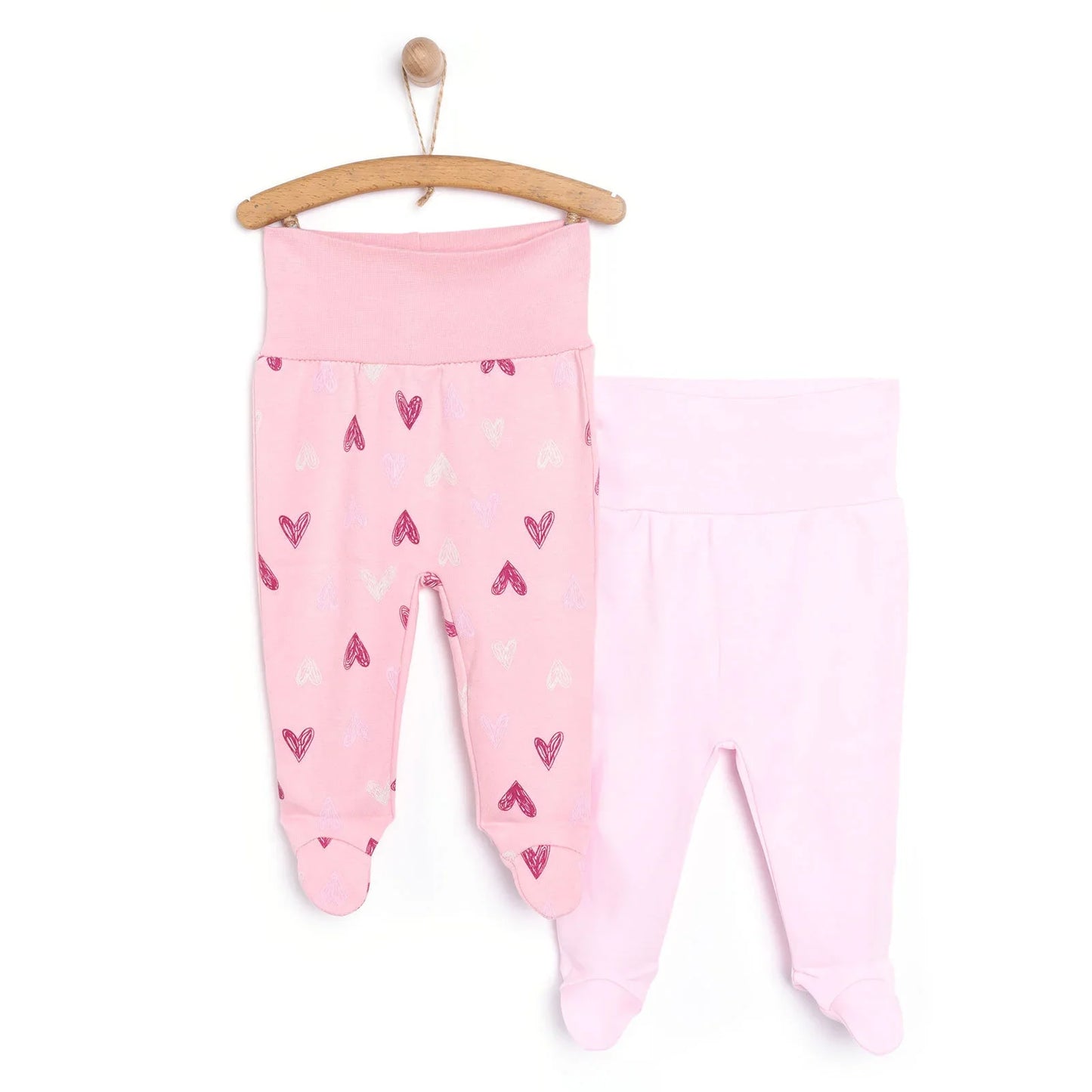 HelloBaby 2 Piece Footed Bottom - Dark Pink