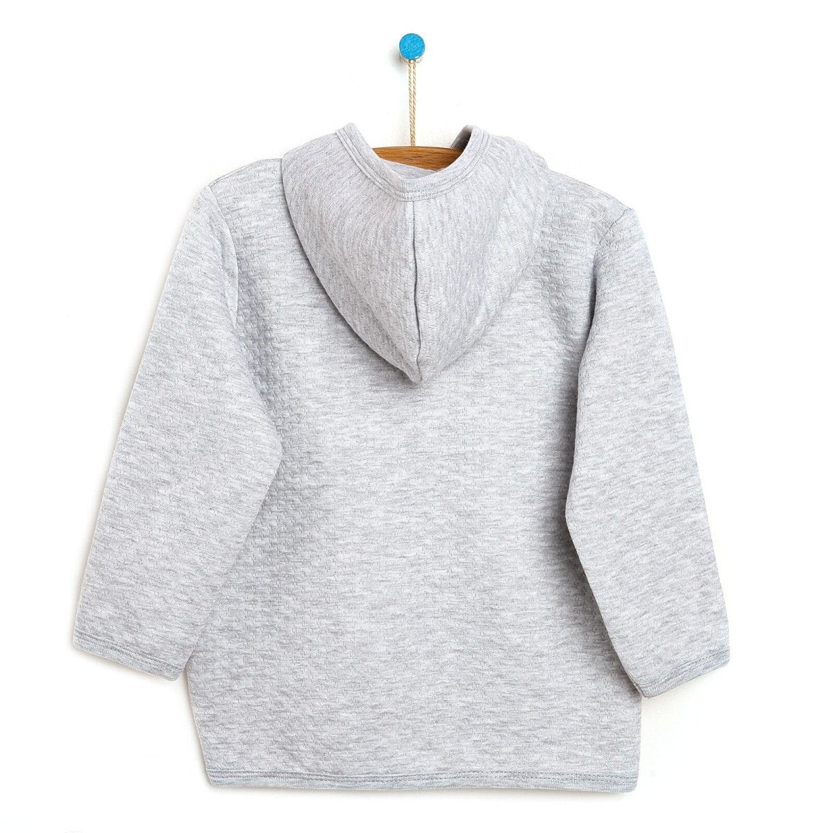 HelloBaby Basic Baby Boy Quilted Hooded - Grey Melange