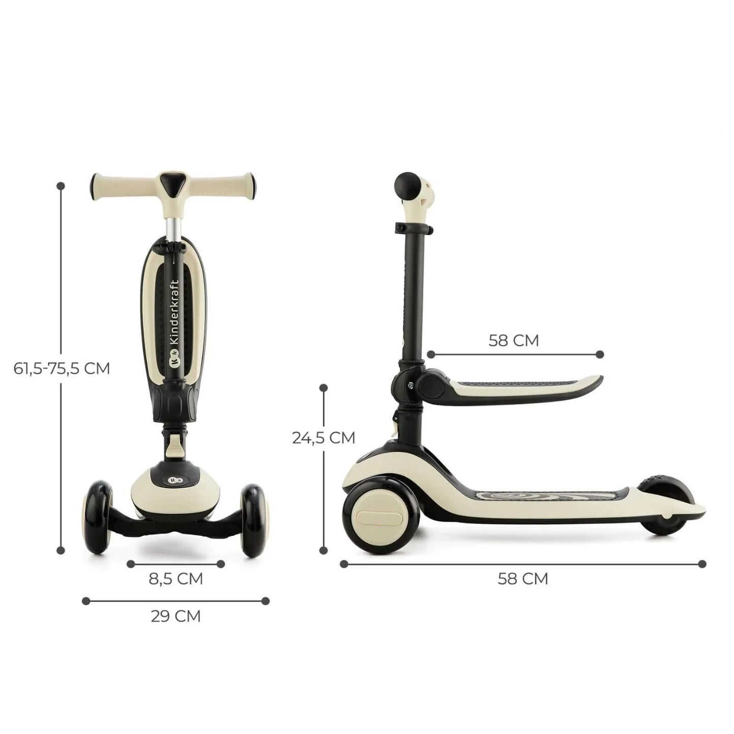 Kinderkraft Halley 2-in-1 Scooter - White