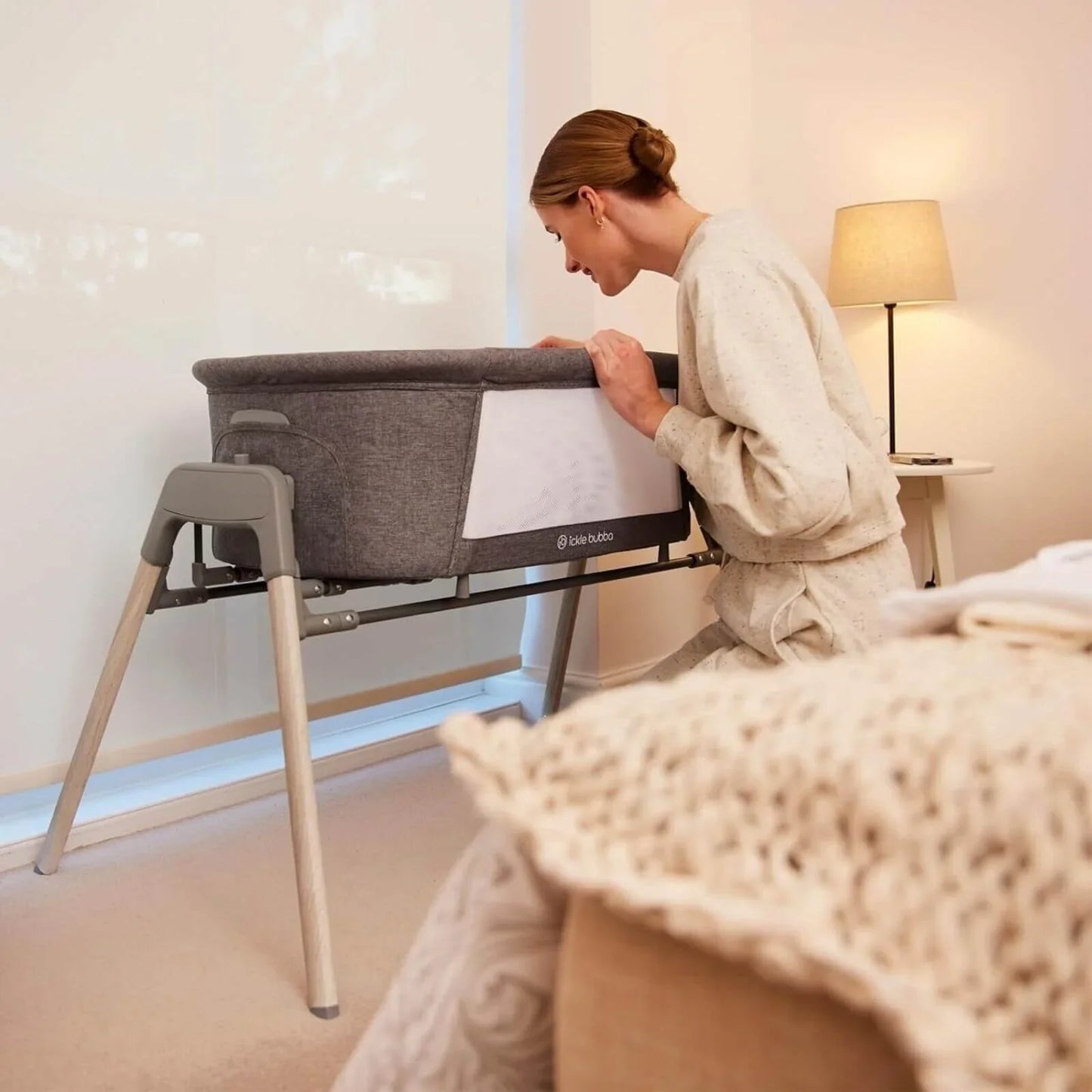 Ickle Bubba Drift Gliding Crib - Ash Grey