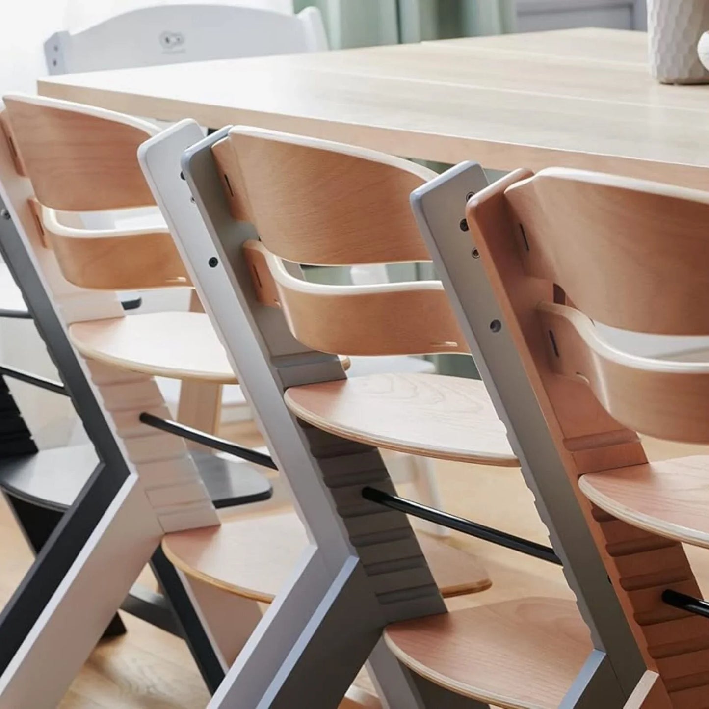 Kinderkraft Enock Wooden Highchair - White