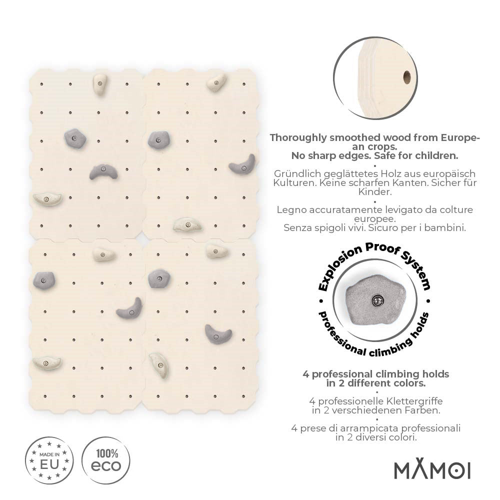 MAMOI® Climbing wall for kids, Wooden frame for toddlers, Play equipment with rock holds for toddler, Indoor baby and childrens frames montessori from age 3 years old-2