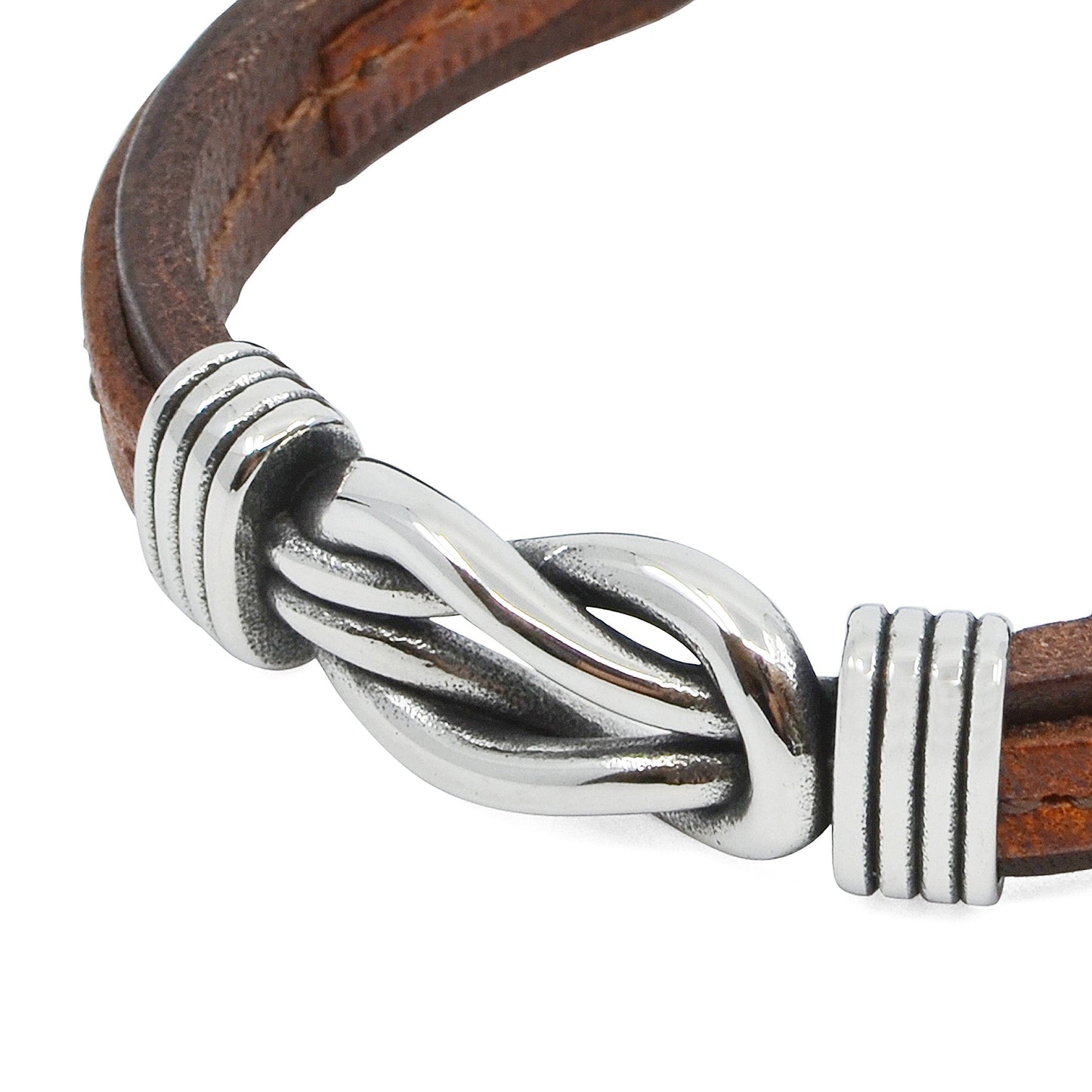 Nautical Rope and Leather Capri Bracelet-2