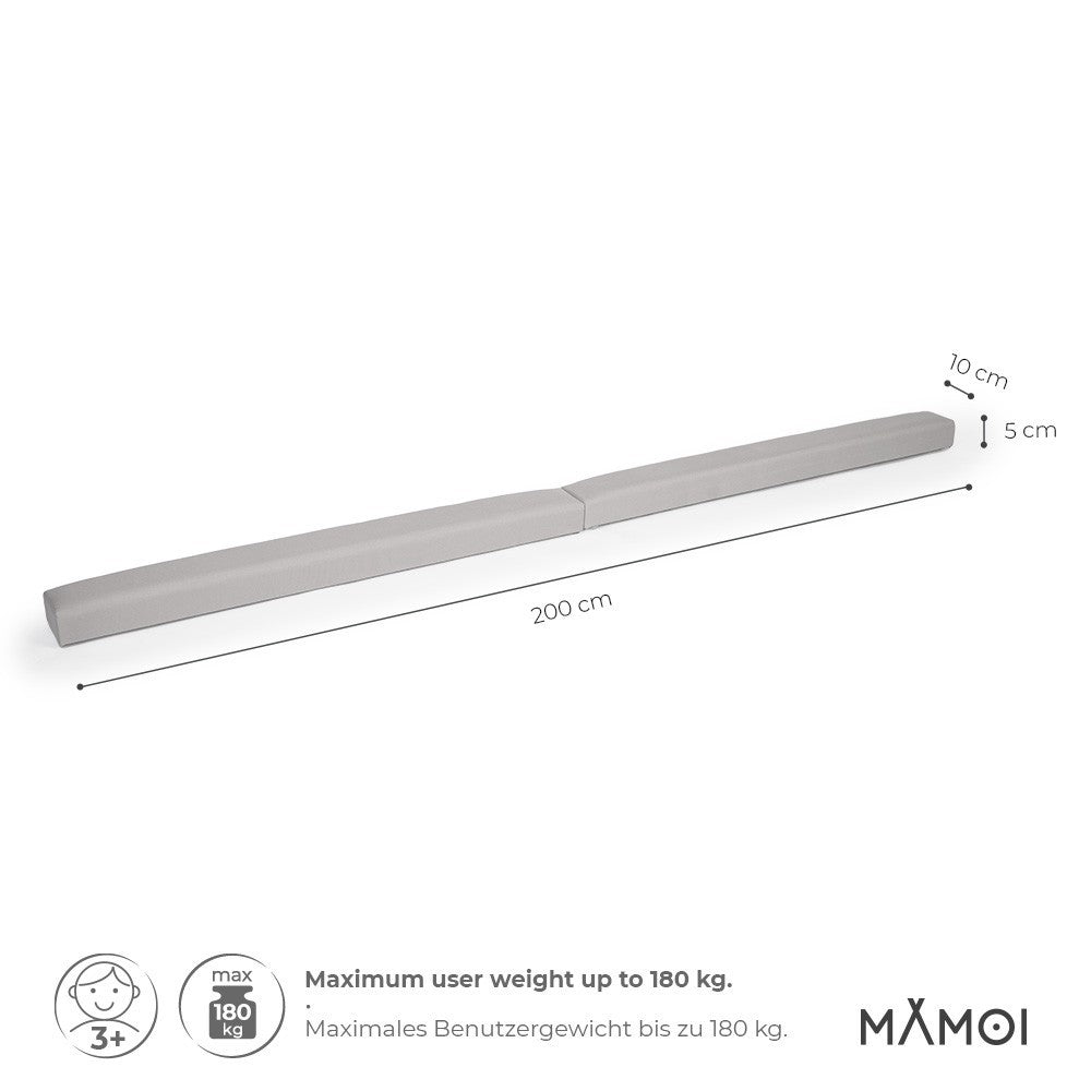 MAMOI® Gymnastics beam for kids Light grey (200 cm), Padded non-slip folding balance beam, Kids gym equipment at home, Gymnastic floor beams & bases for children-2