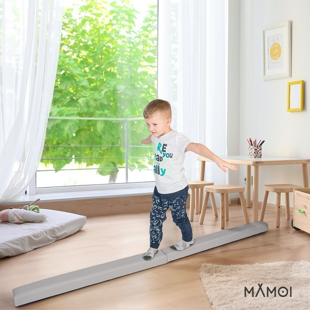 MAMOI® Gymnastics beam for kids Light grey (200 cm), Padded non-slip folding balance beam, Kids gym equipment at home, Gymnastic floor beams & bases for children-7