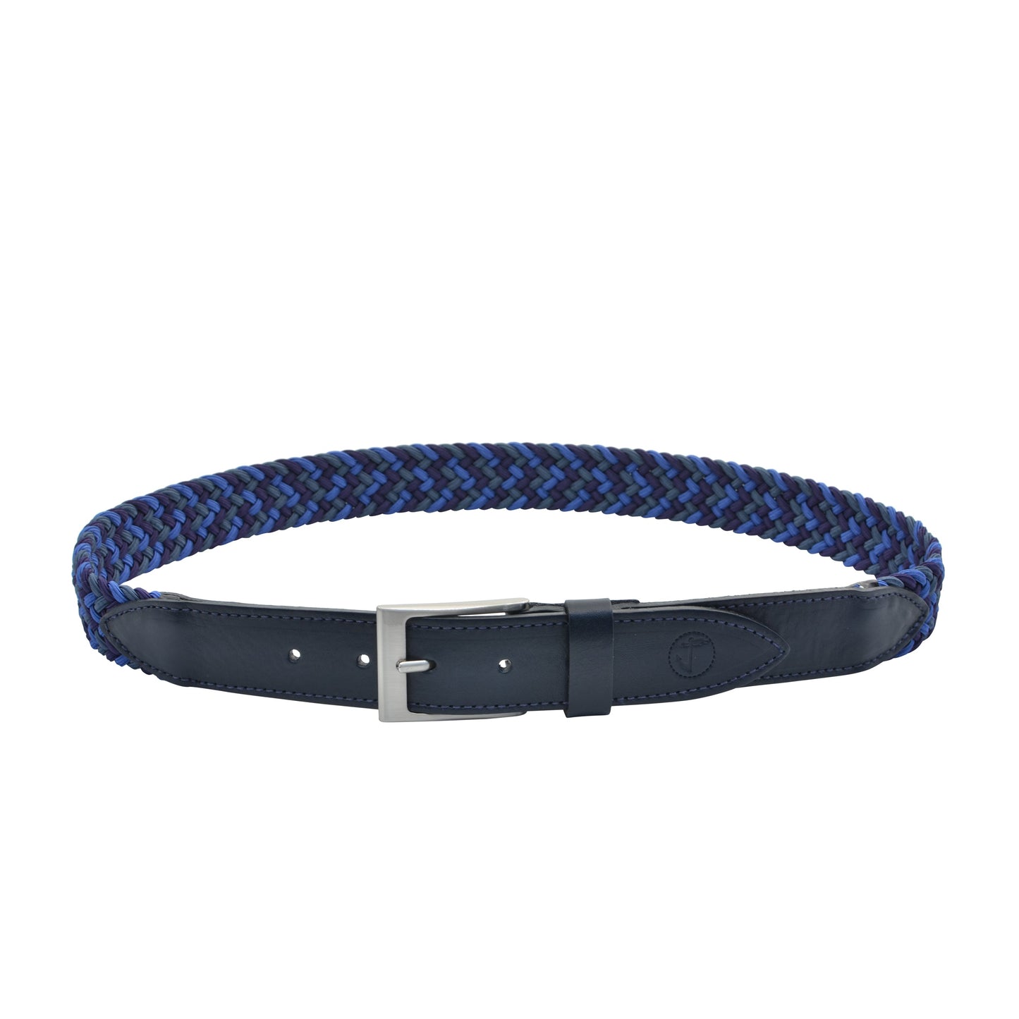 Elastic Braided Fabric and Leather Belt Ionian-1